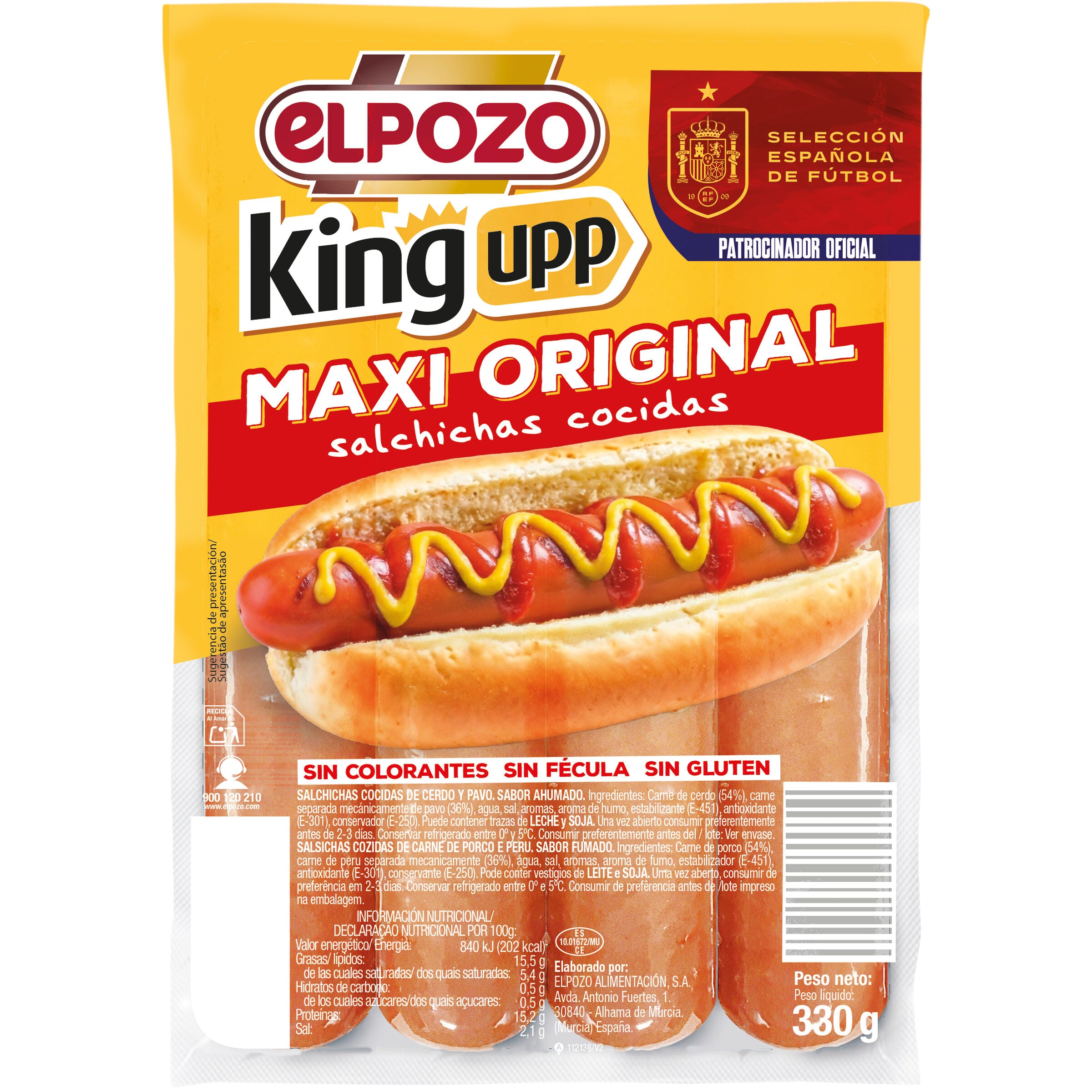 Salchicha s/fécula s/colorant king El pozo 330g