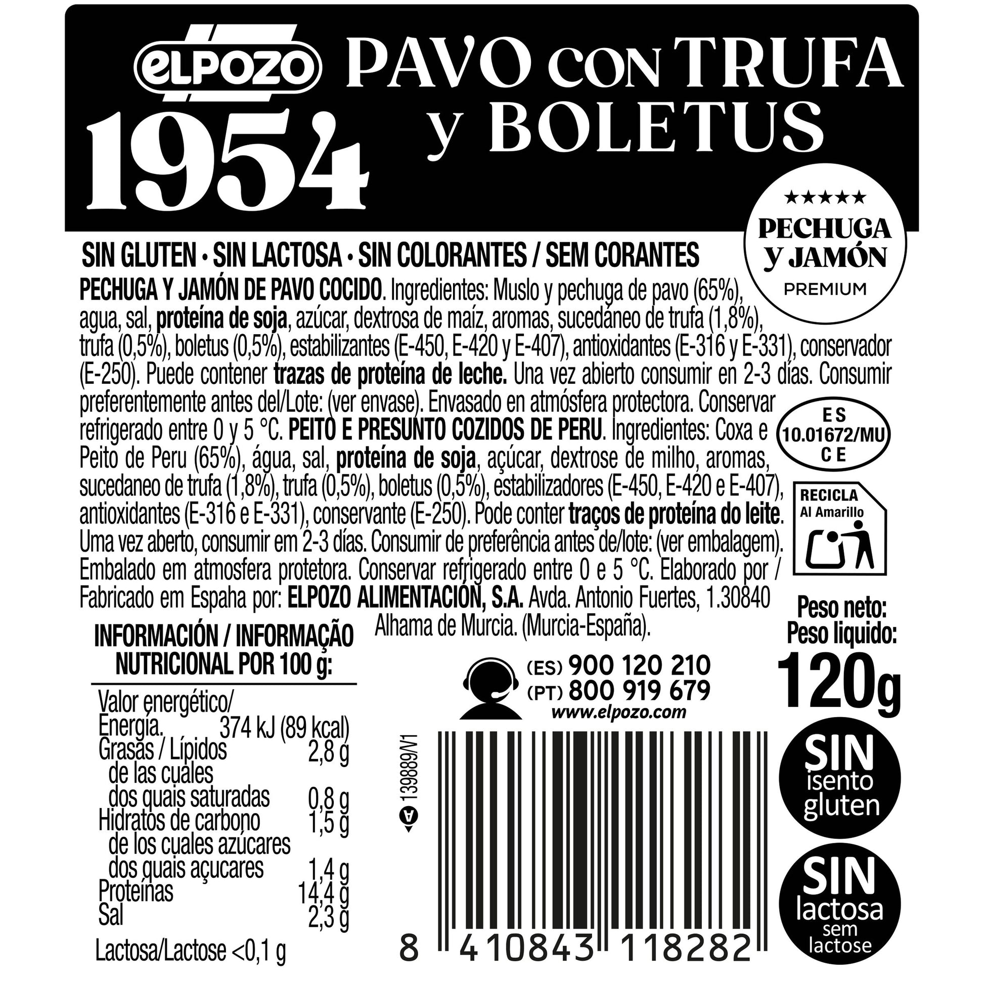 Pavo trufa boletus corte fresco Legado 150g