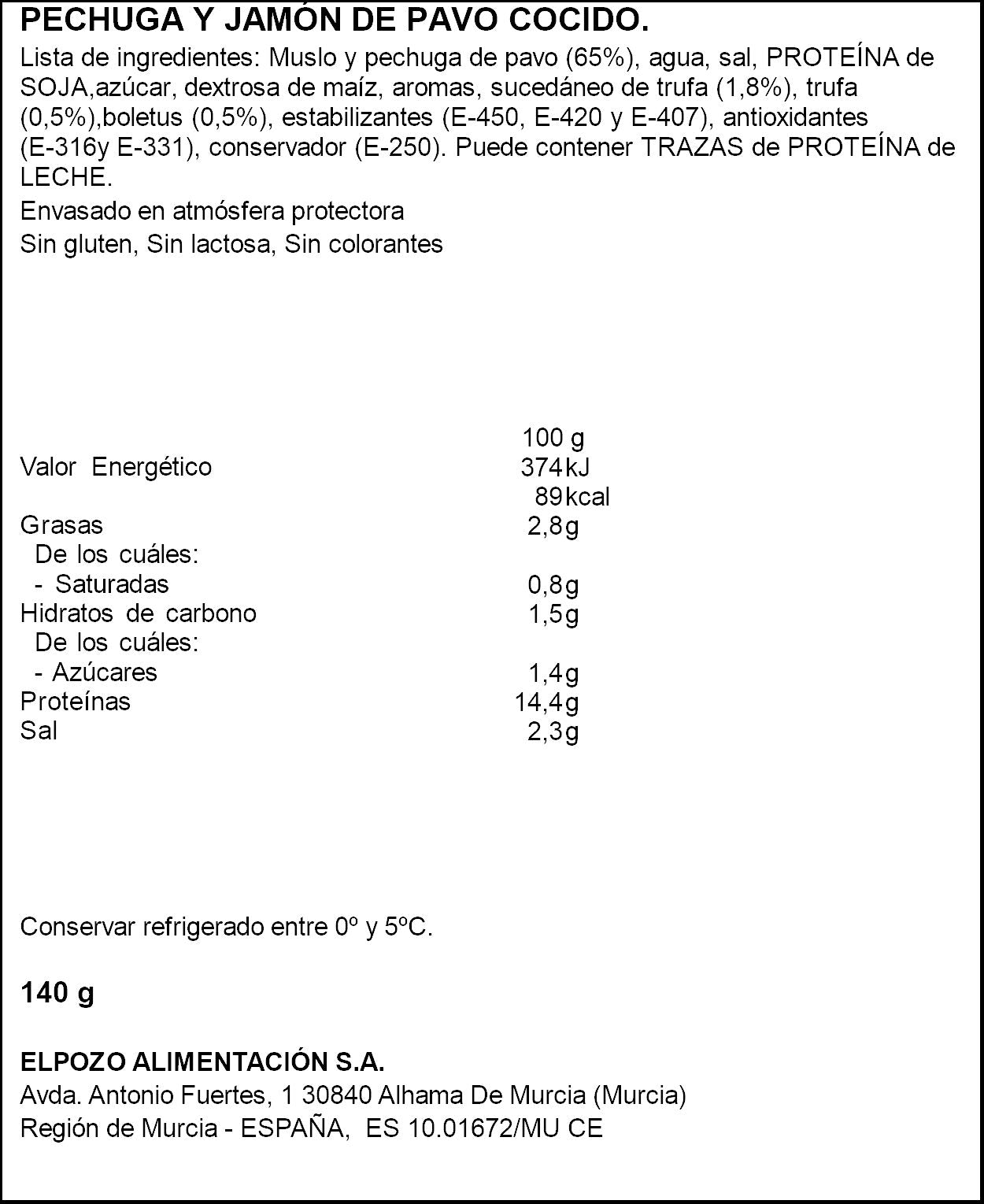 Pavo trufa boletus corte fresco Legado 150g