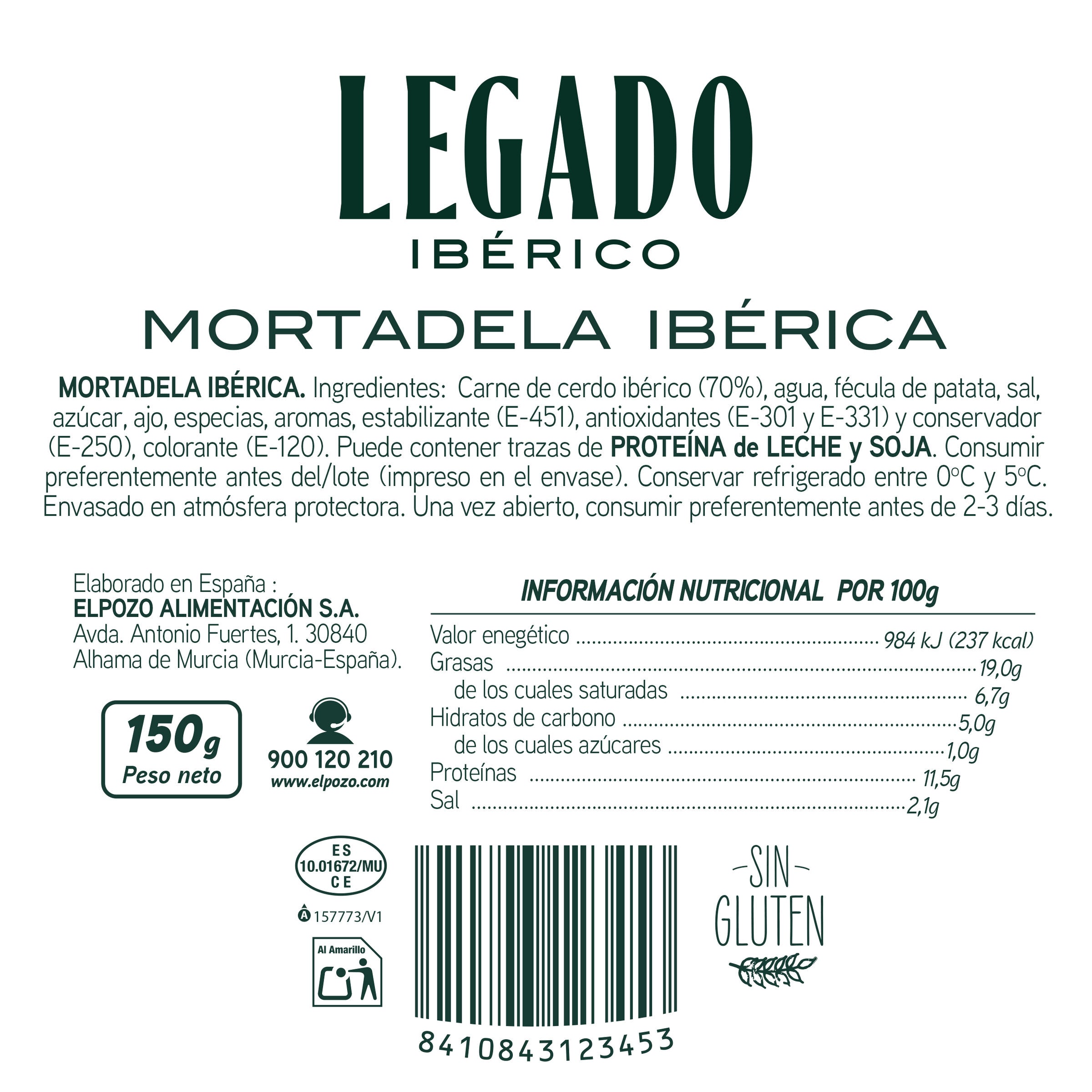 Mortadela iberica corte fresco Legado 150g