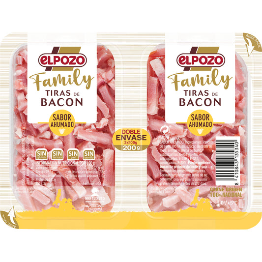 Bacon tiras family El pozo p2 100g/u La Despensa