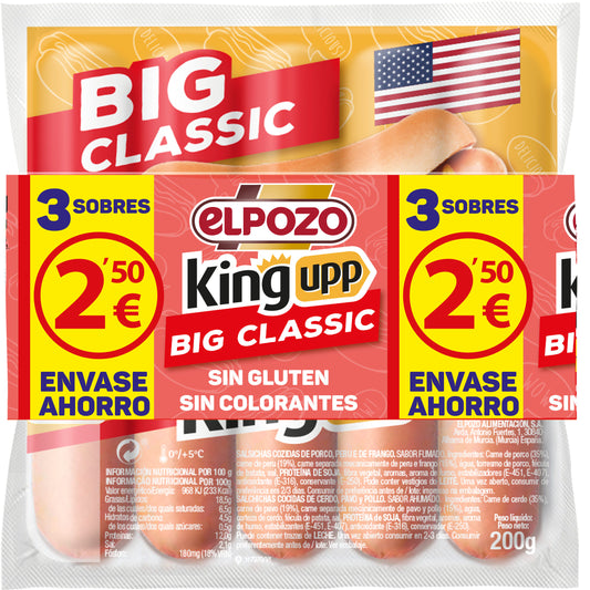 Salchicha big classic El pozo p3 200g/u La Despensa