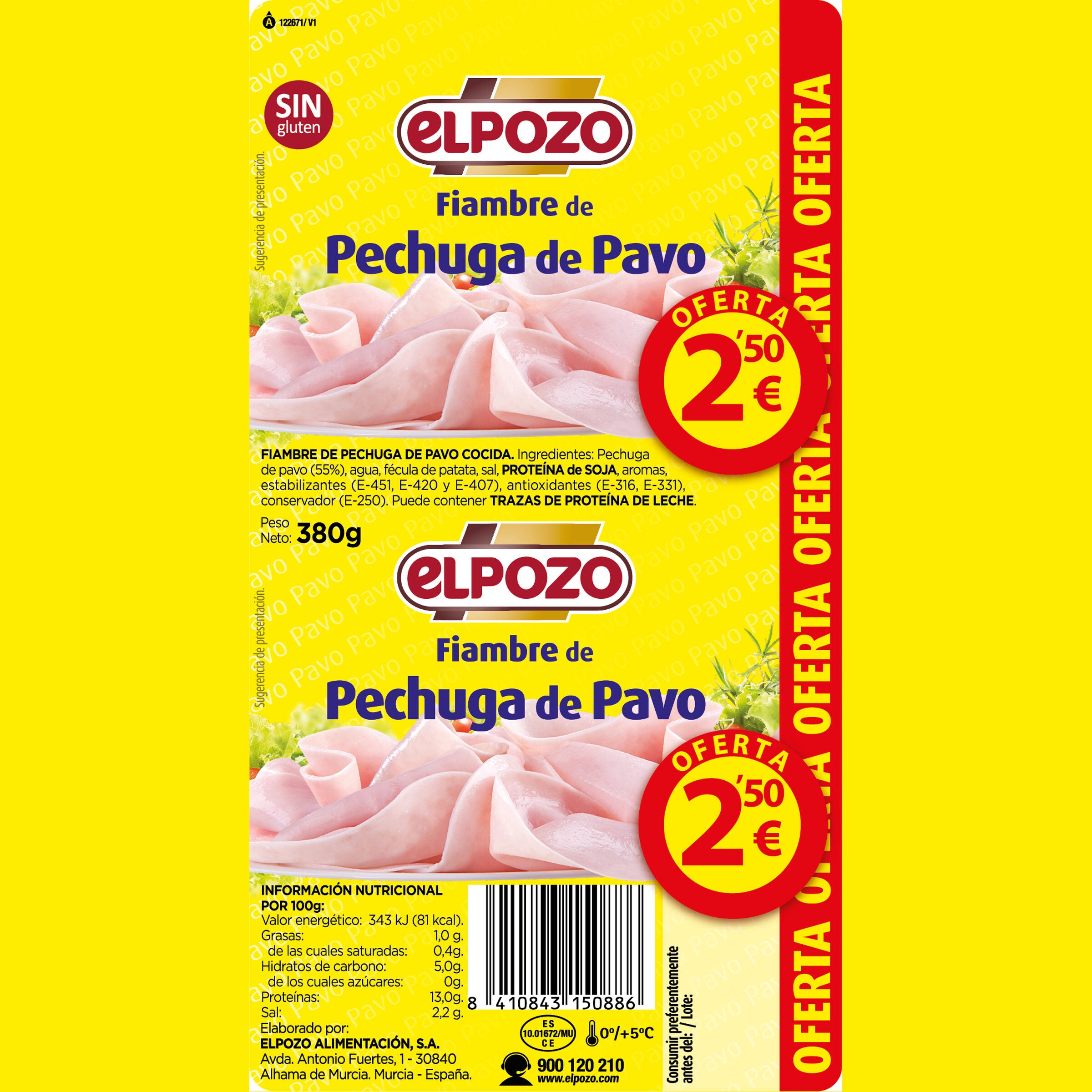 Pechuga pavo mini El pozo 380g