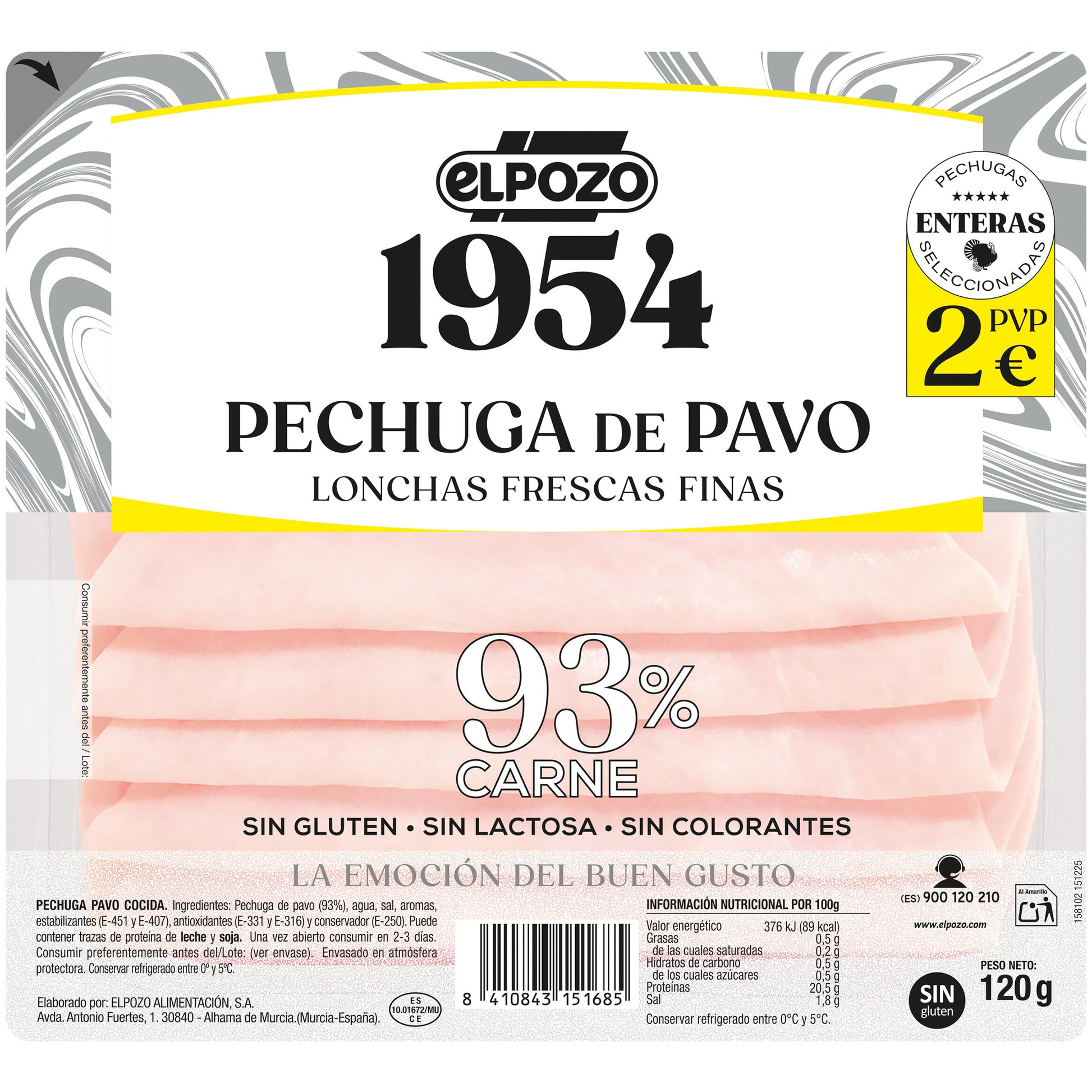 Pechuga pavo lonchas 1954 El pozo 120g