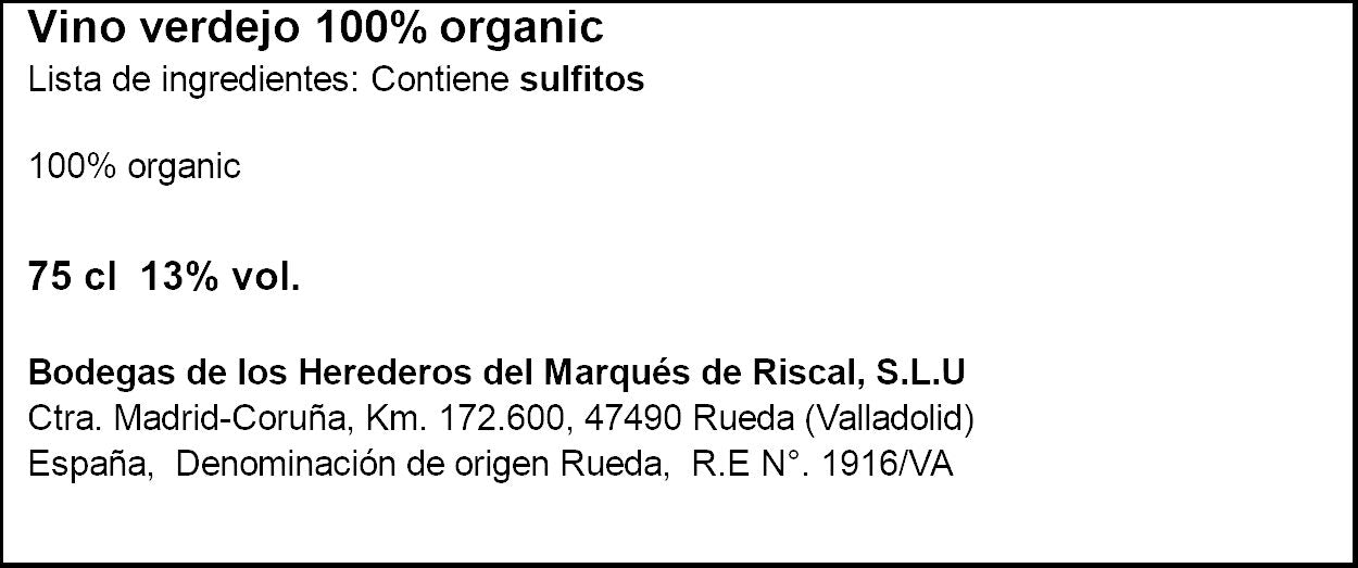 Vino blanco verdejo rueda Marques de Riscal 750ml