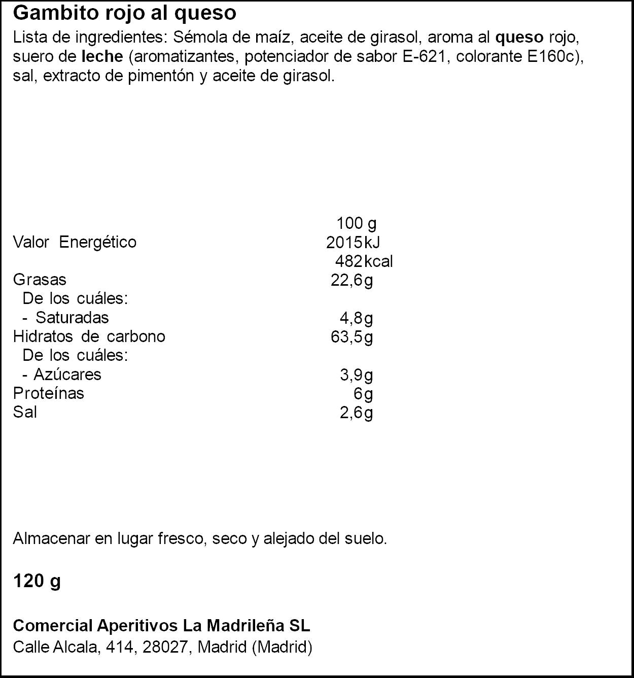 Gambito gordo al queso Don frutos 120g