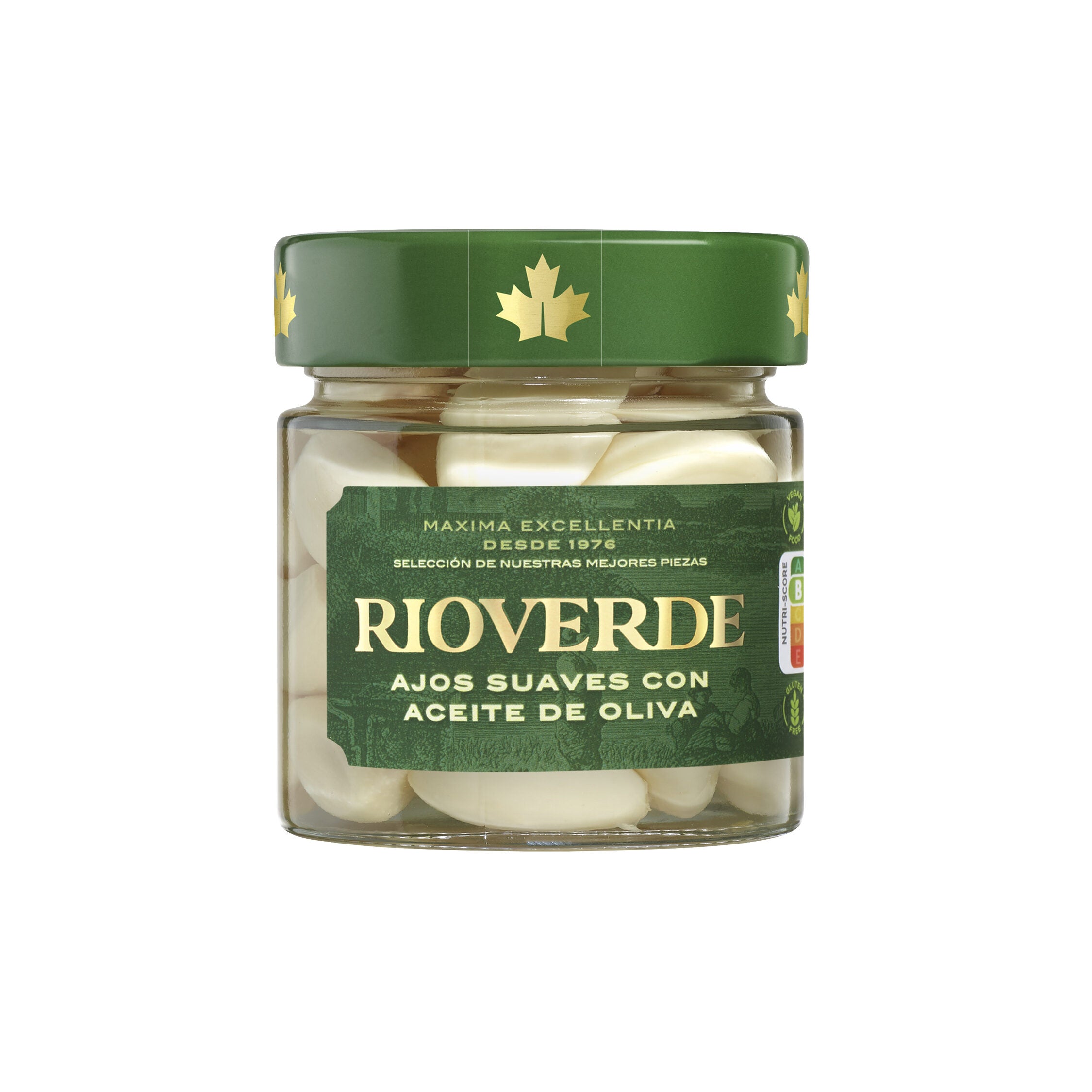 Ajo aceit oliva suave cristal Rioverde 120g escurr