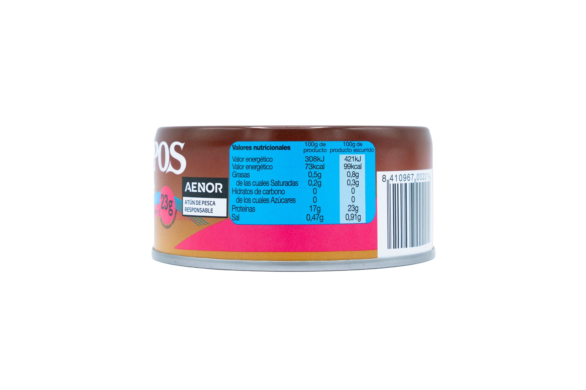 Atun claro natural lata Campos 112g escurr
