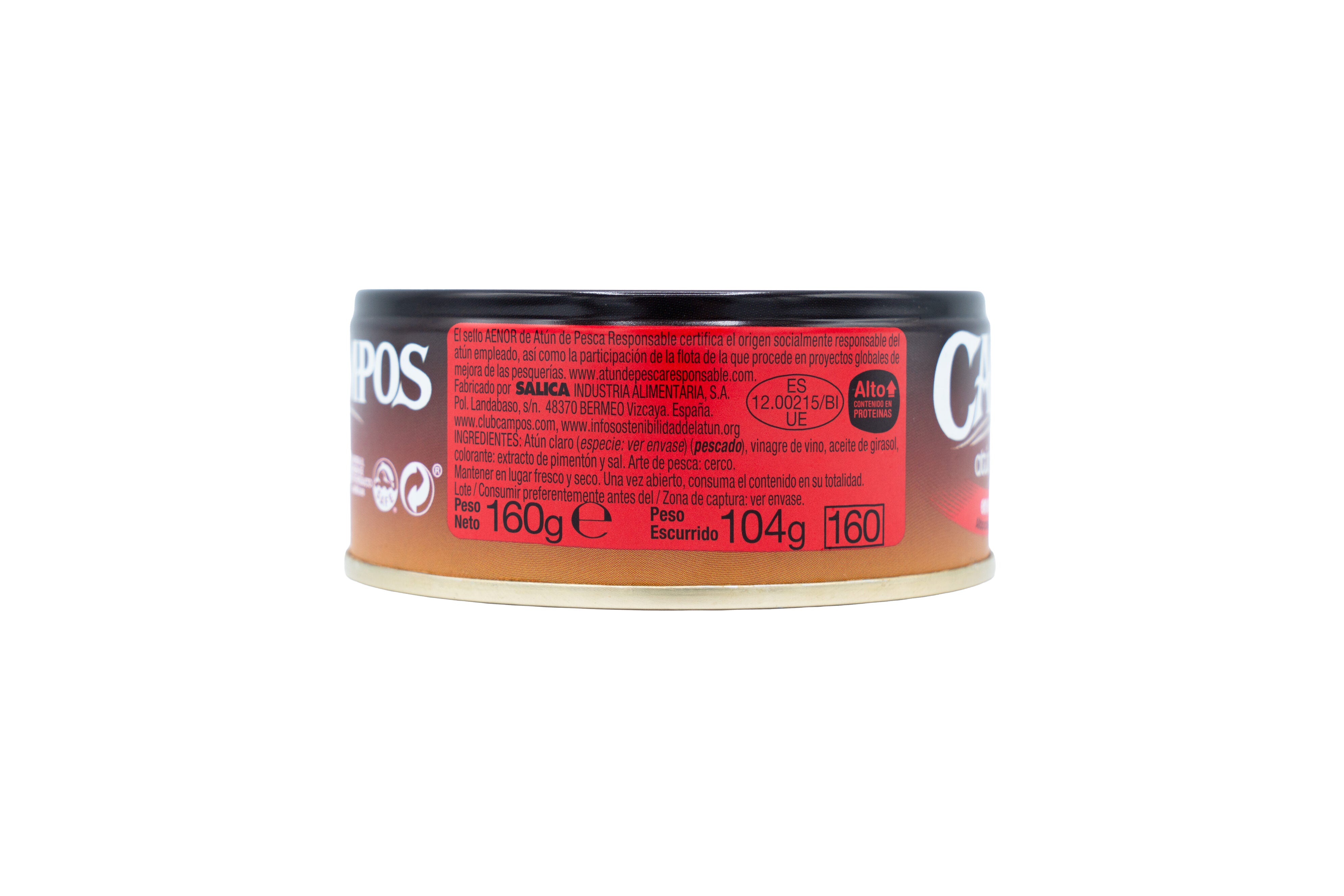 Atun claro escabeche lata Campos 104g escurr