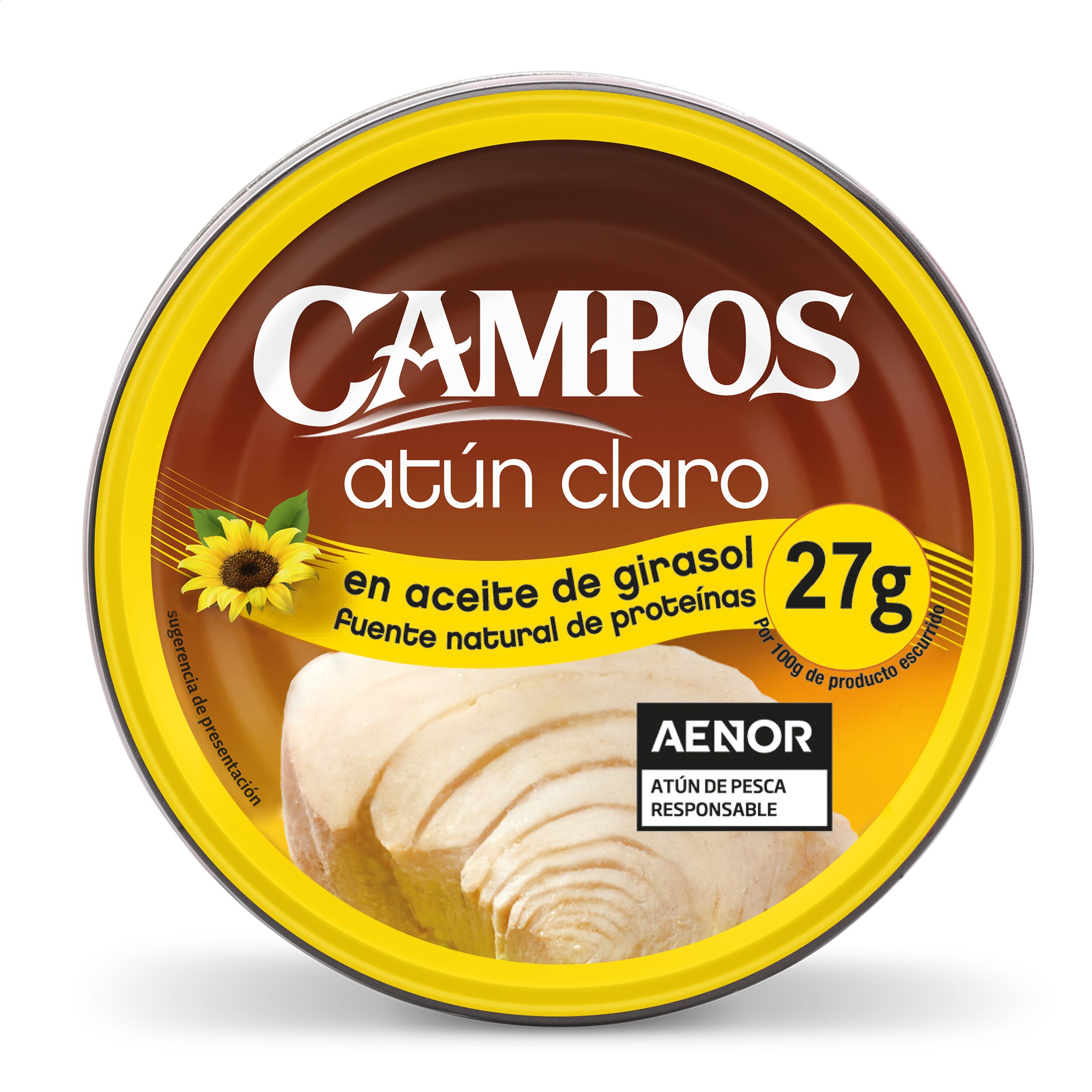 Atun claro aceite girasol lata Campos 104g escurr