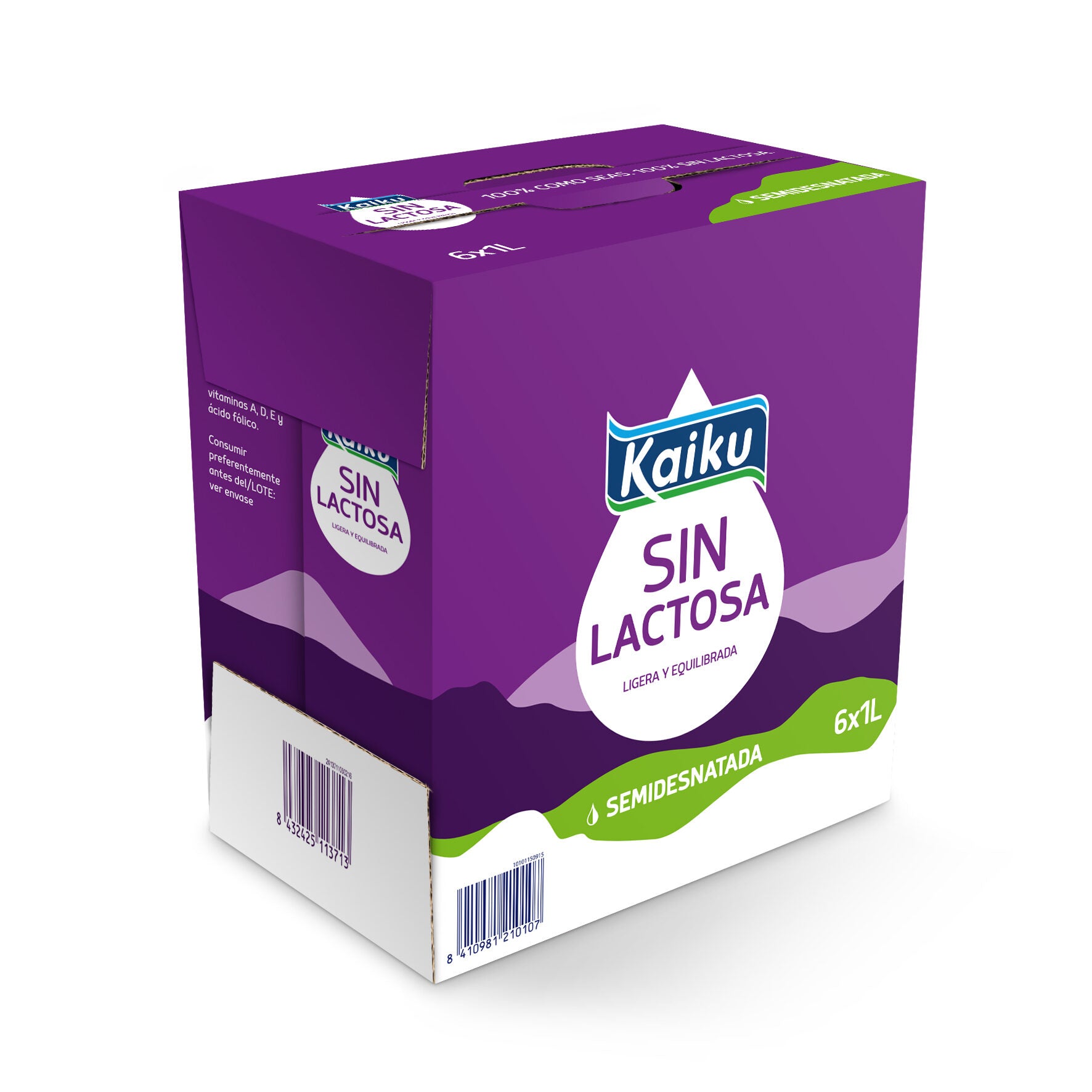 Leche semidesnatada s/lactosa Kaiku 1l