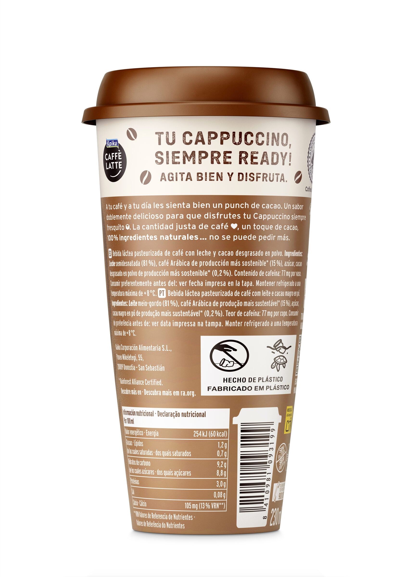 Café latte capuchino Kaiku 230ml
