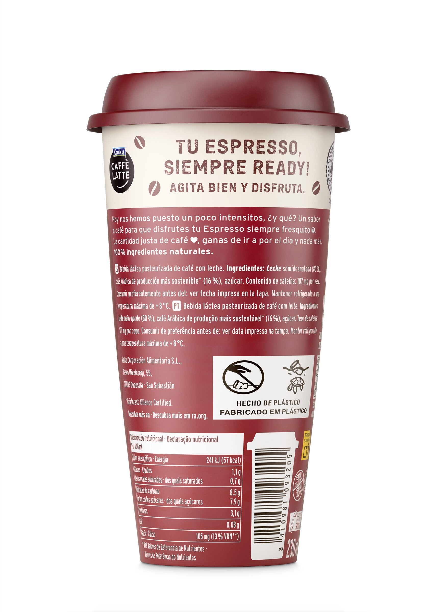 Café latte espresso Kaiku 230ml