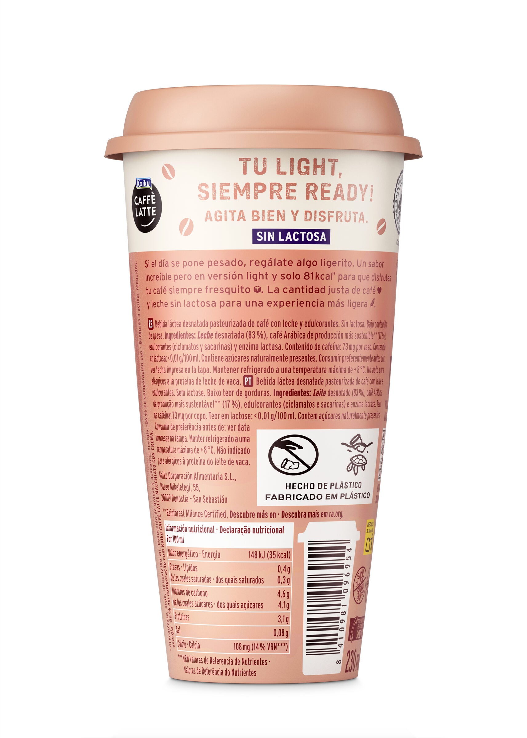Café latte light Kaiku 230ml