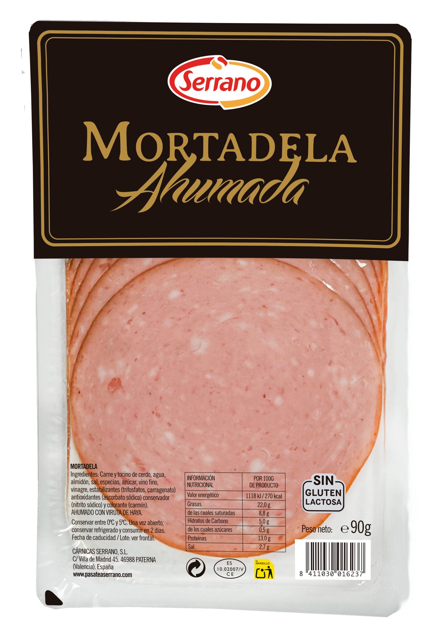 Mortadela ahumada Serrano 90gr