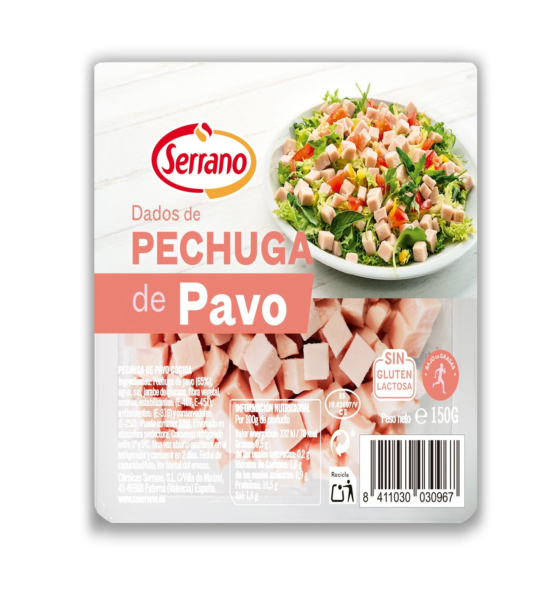 Pavo cocido dados Serrano 150g