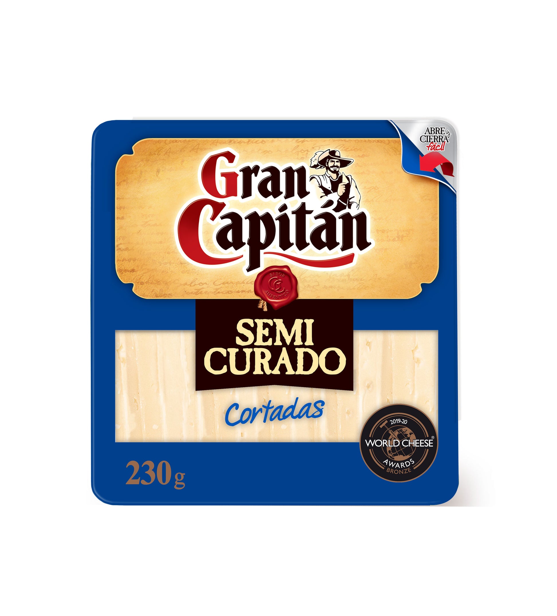 Queso semicurado cortado Gran capitan 230g