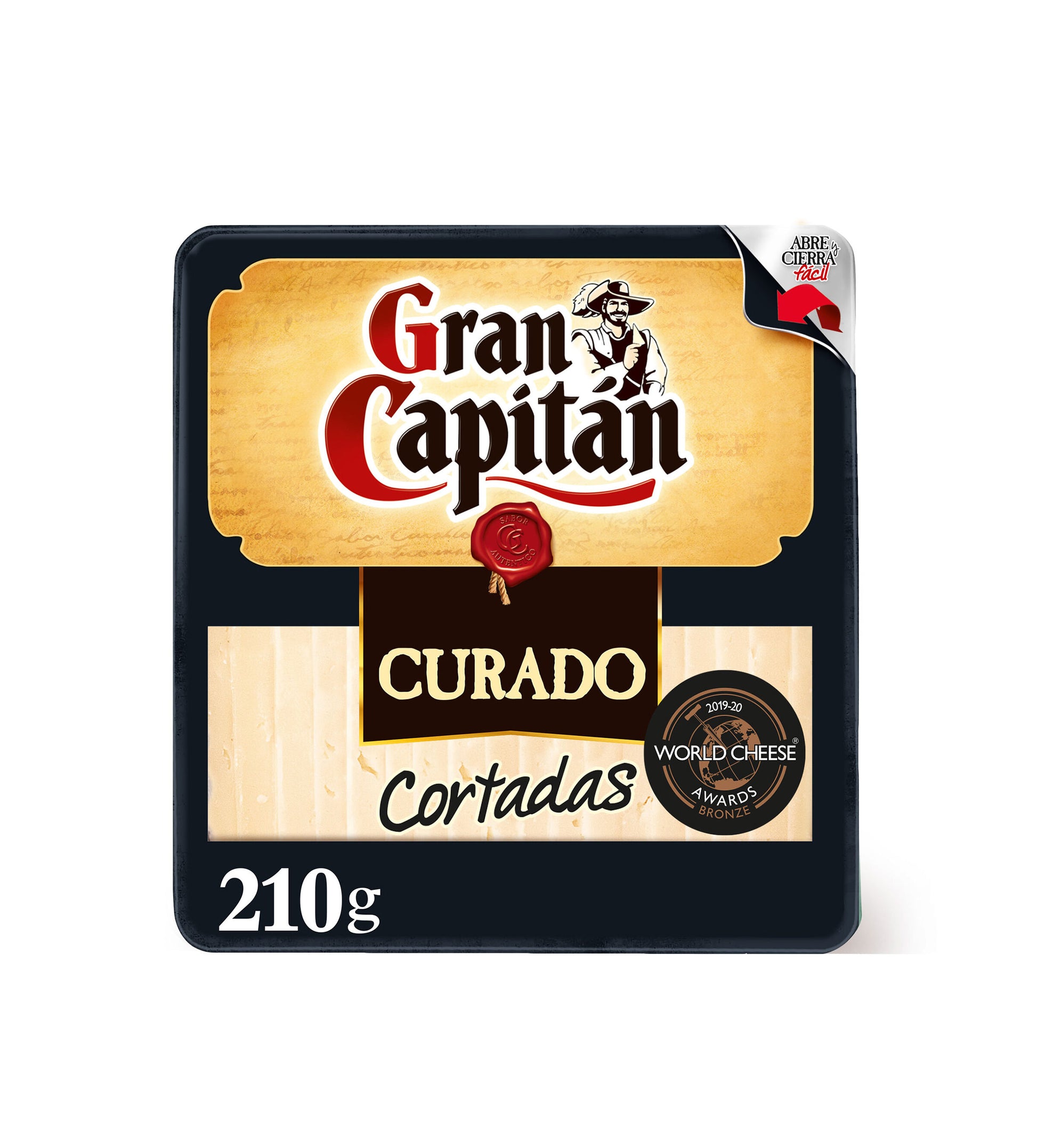 Queso curado cortado cuña Gran capitan 210g