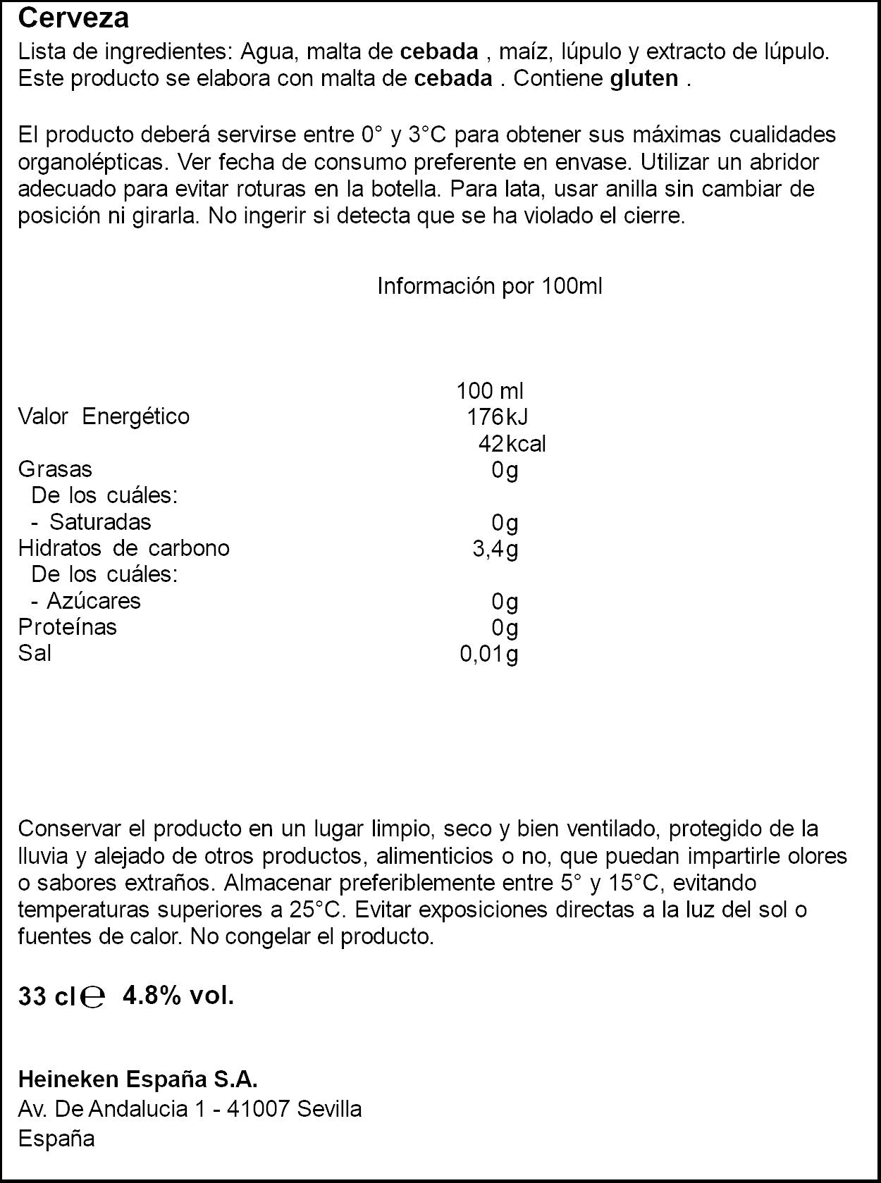 Cerveza rubia lata Cruzcampo 330ml