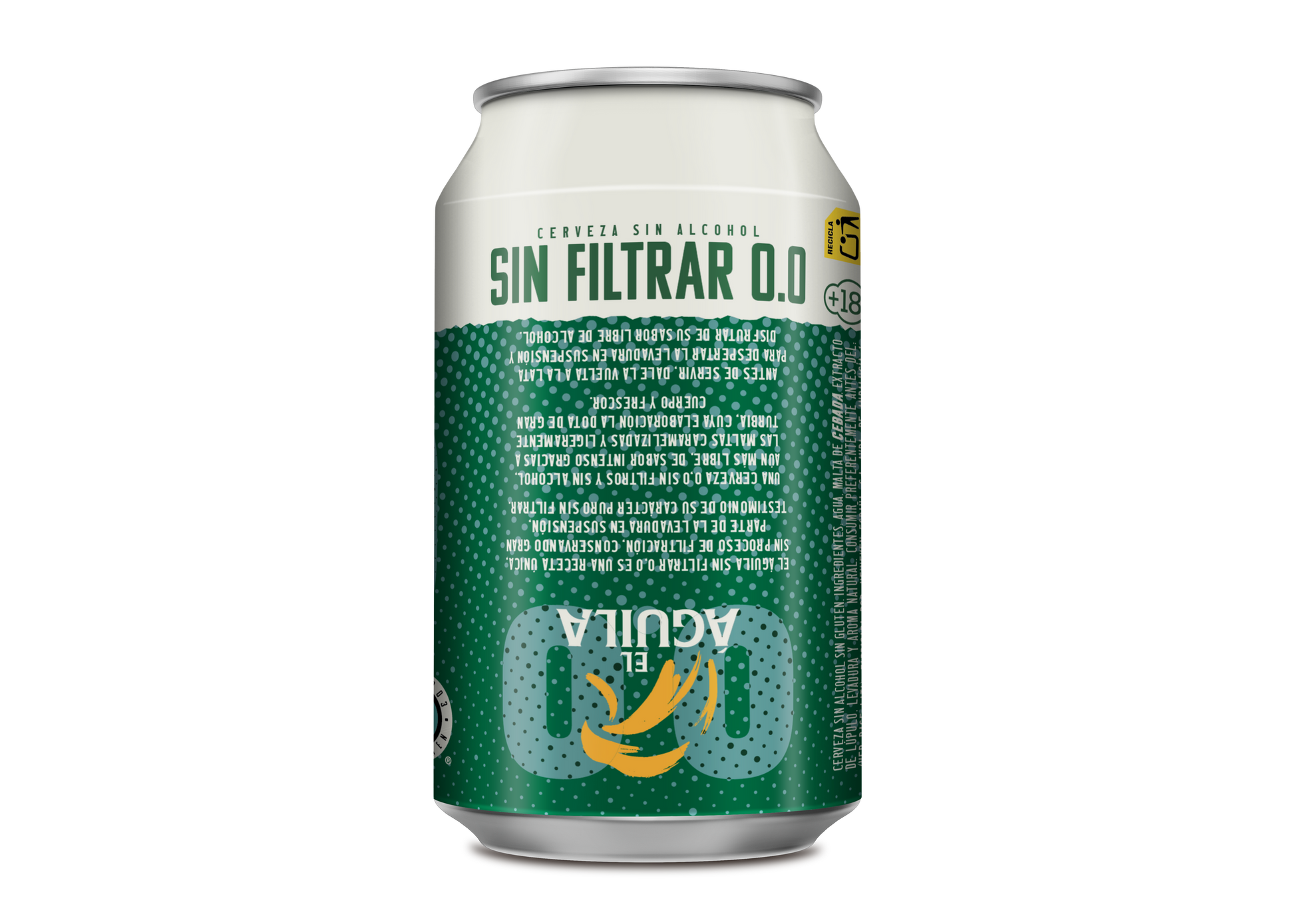 Cerveza s/ filtrar 0.0 s/gluten  lata Aguila 33cl