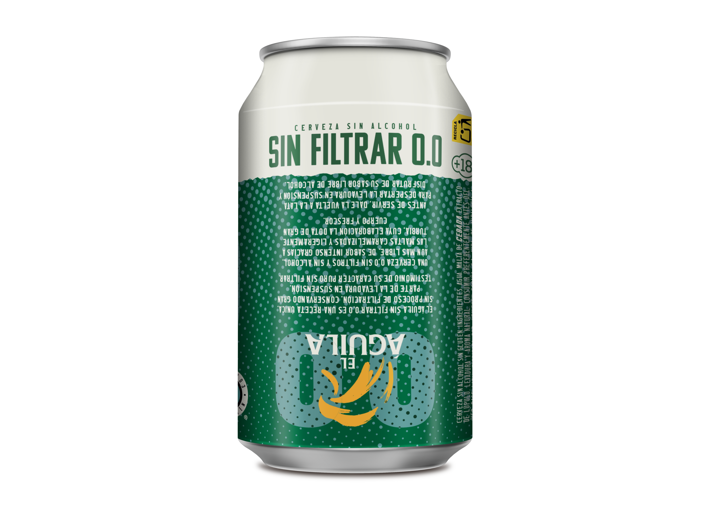 Cerveza s/ filtrar 0.0 s/gluten  lata Aguila 33cl