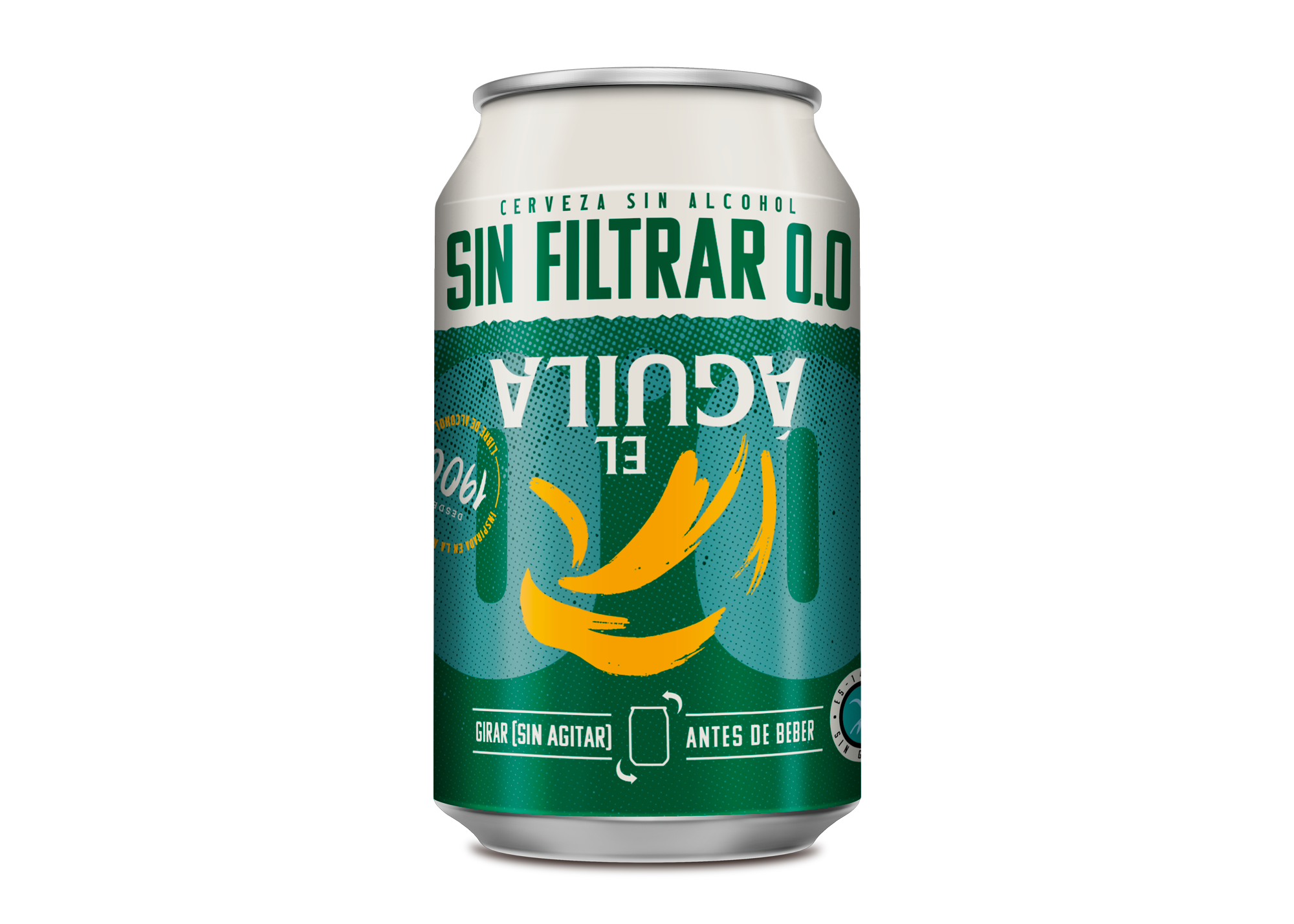 Cerveza s/ filtrar 0.0 s/gluten  lata Aguila 33cl