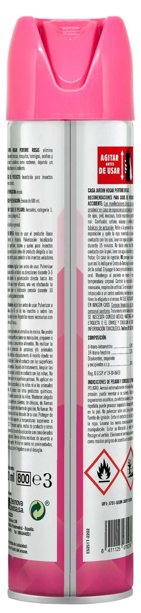 Insecticida hogar rosa Casa jardin 600ml