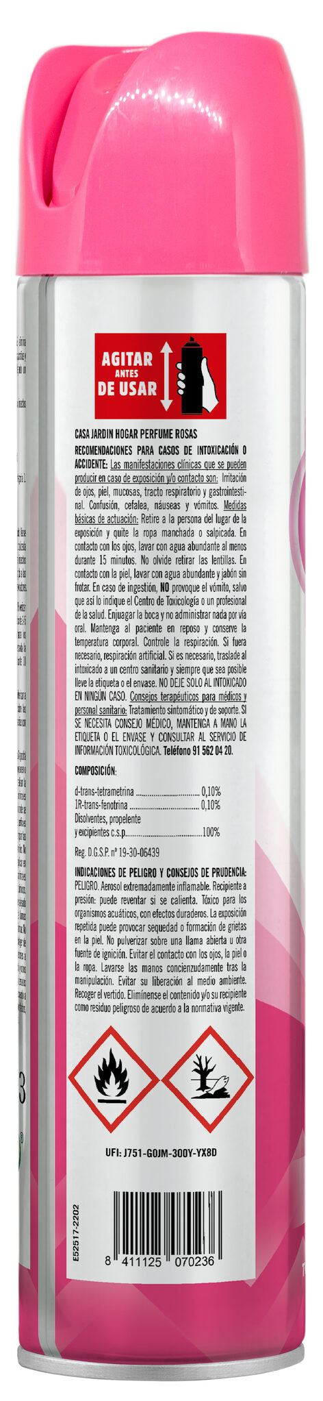 Insecticida hogar rosa Casa jardin 600ml