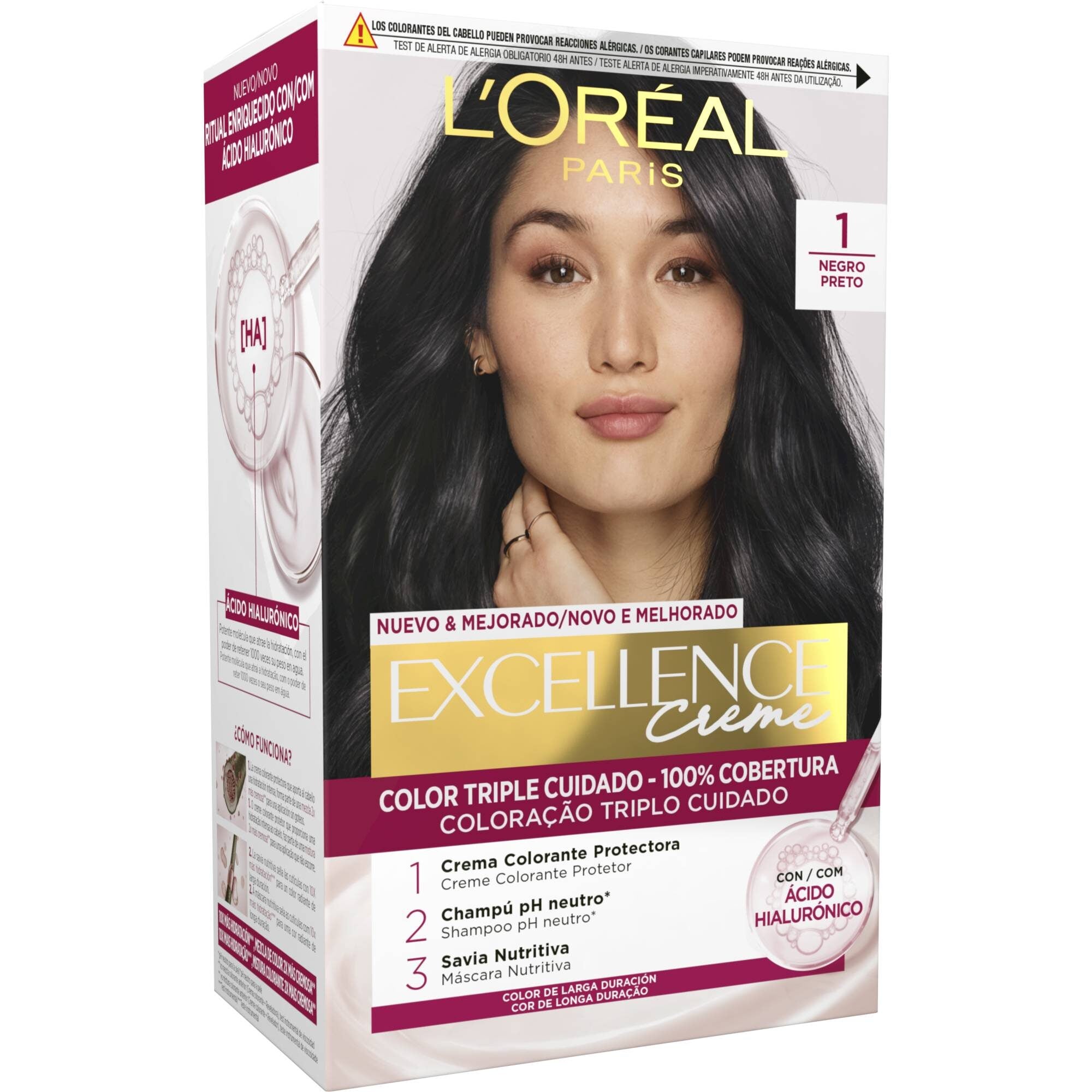 Tinte negro 1 Excellence l'oreal 1u