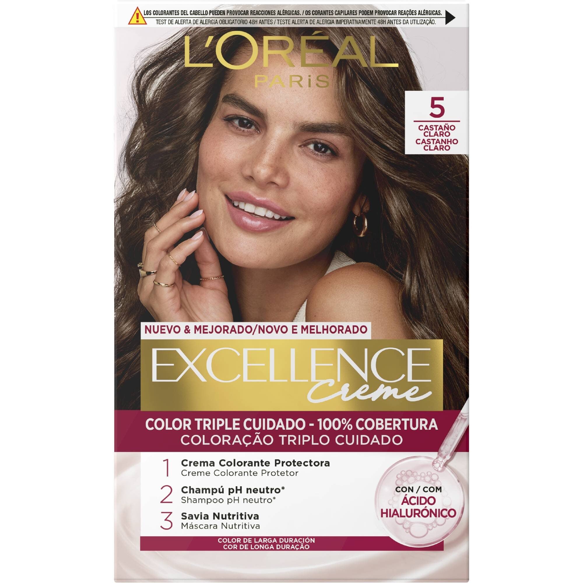 Tinte castaño claro 5 Excellence l'oreal 1u