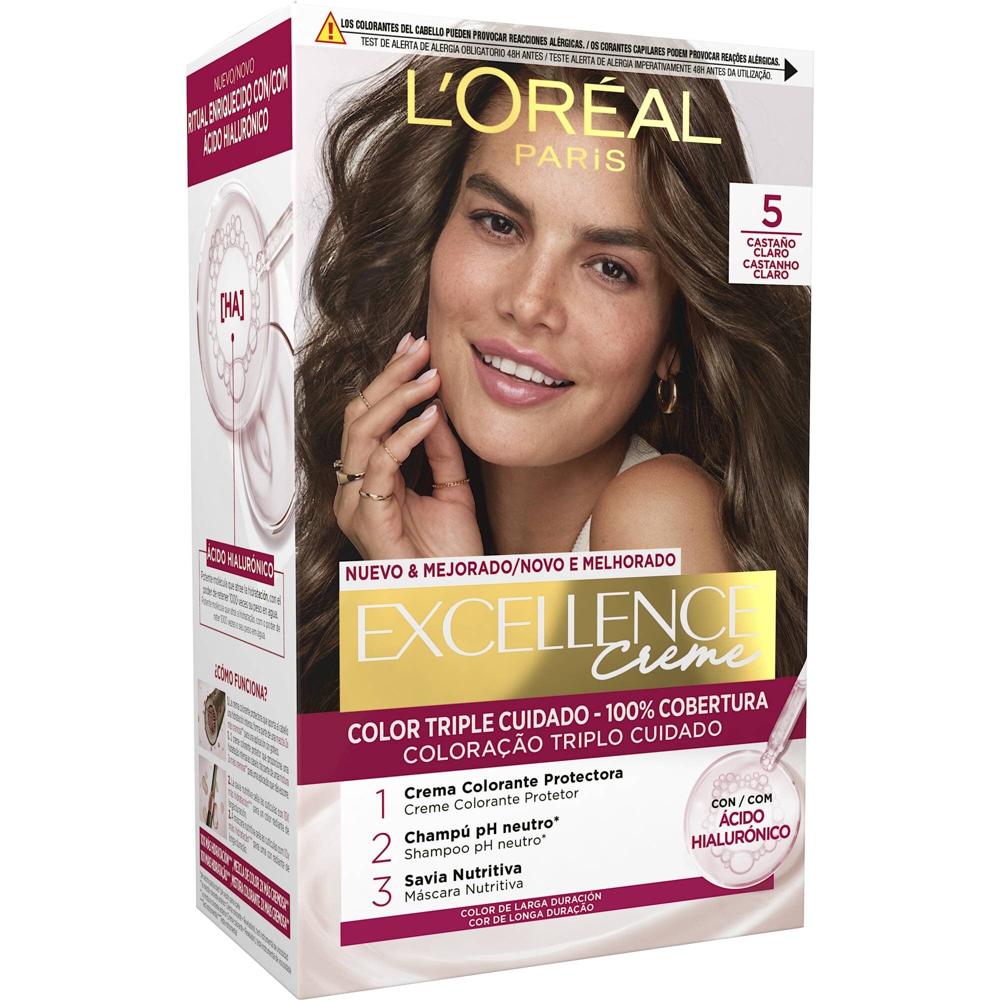 Tinte castaño claro 5 Excellence l'oreal 1u