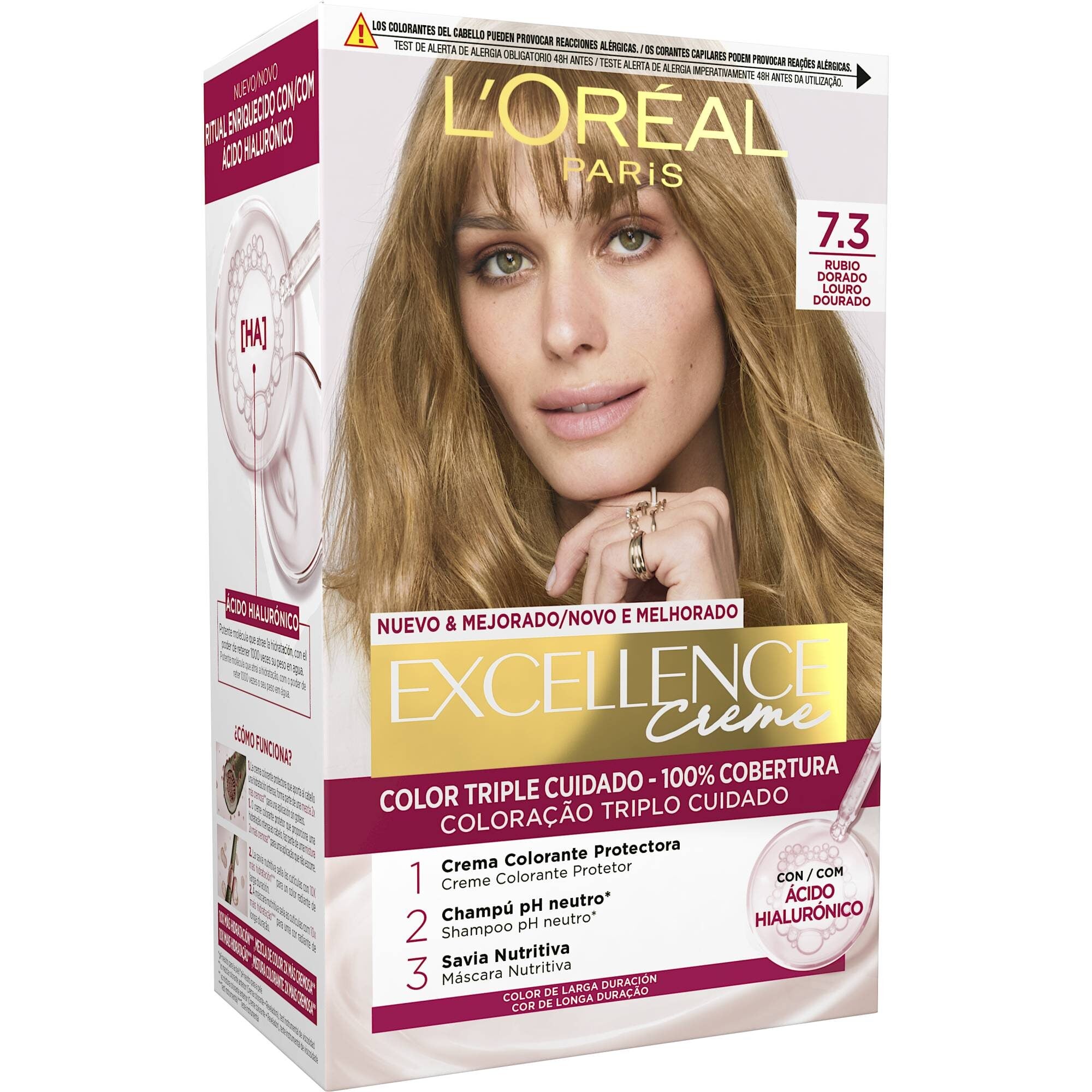 Tinte rubio 7.30 Excellence l'oreal 1u