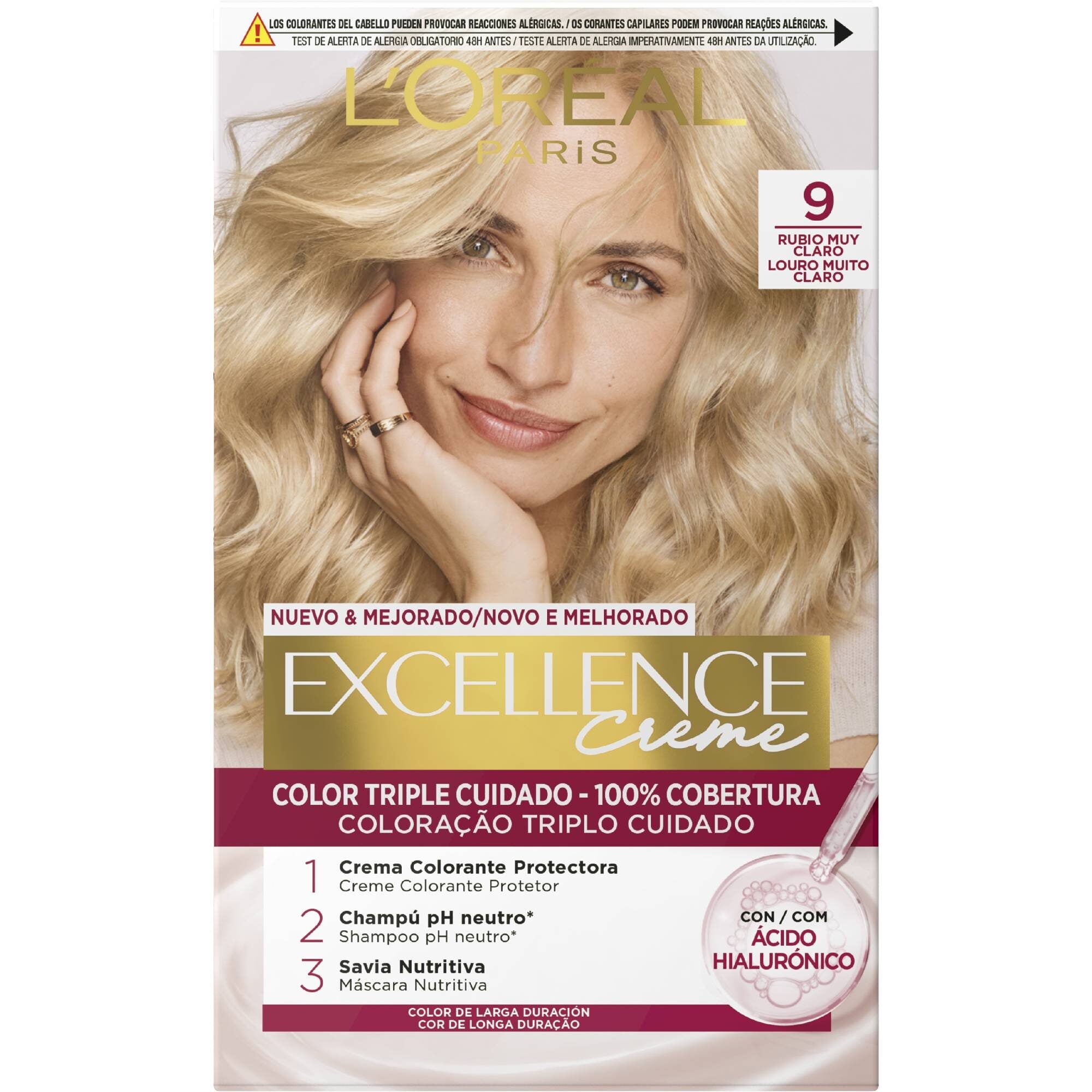 Tinte rubio claro 9 Excellence l'oreal 1u