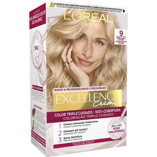 Tinte rubio claro 9 Excellence l'oreal 1u La Despensa