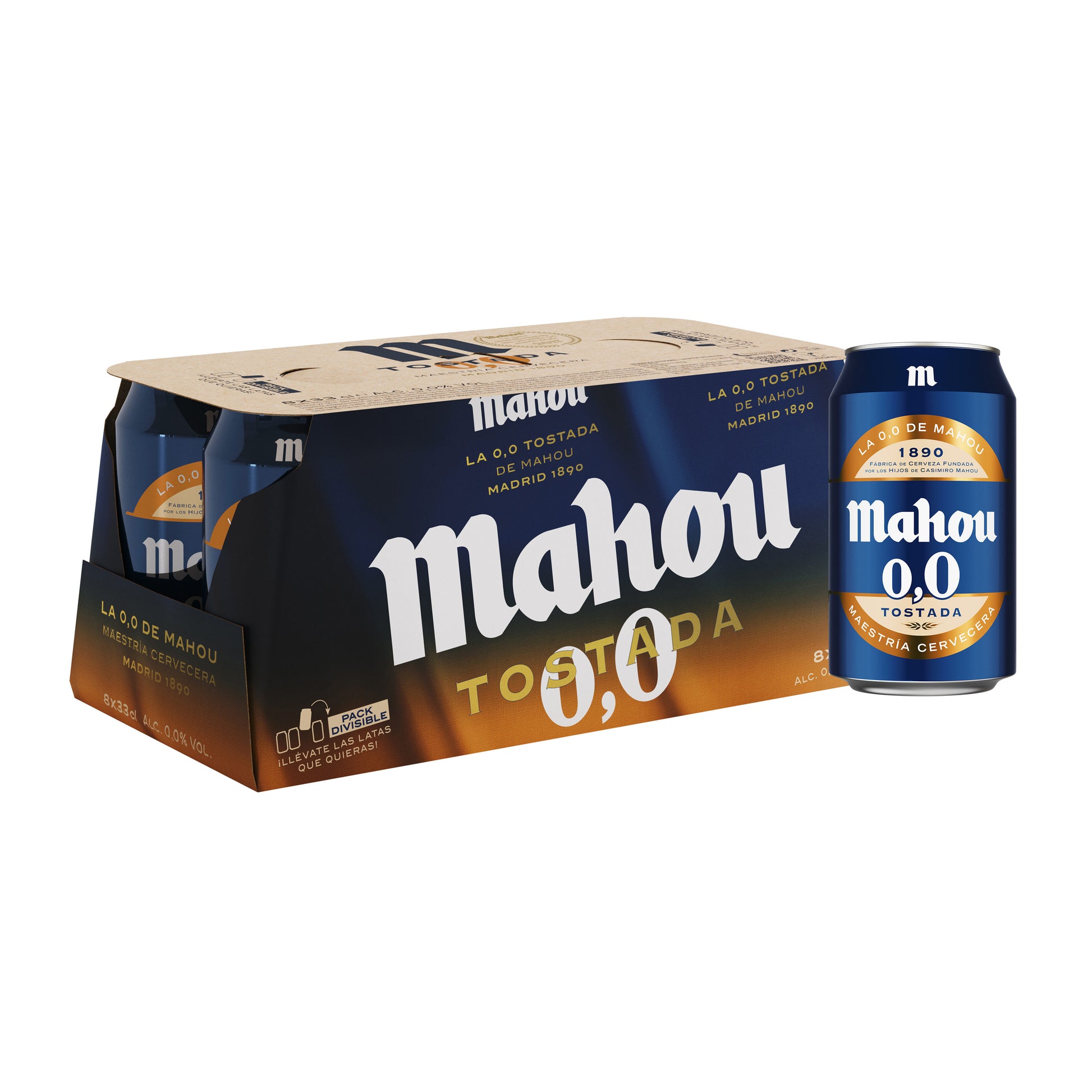 Cerveza tostada 0.0  lata Mahou 330ml