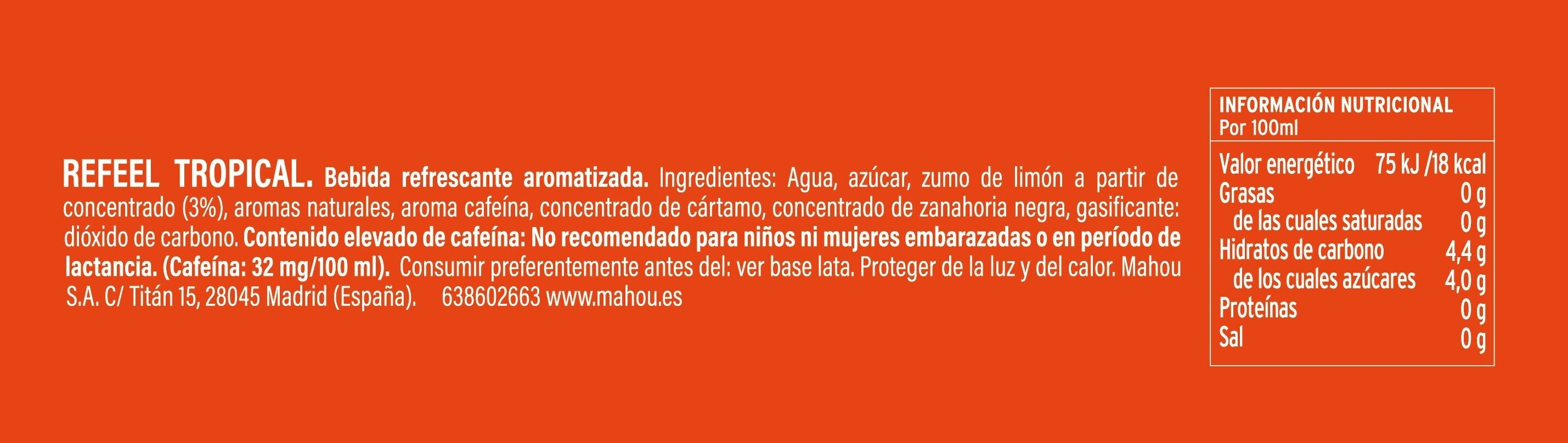 Bebida energética tropical Refeel 330ml