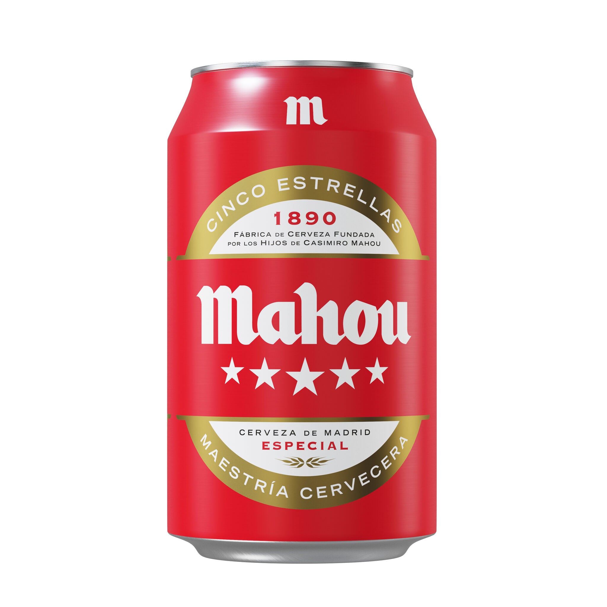 Cerveza 5 estrellas  lata Mahou 33cl