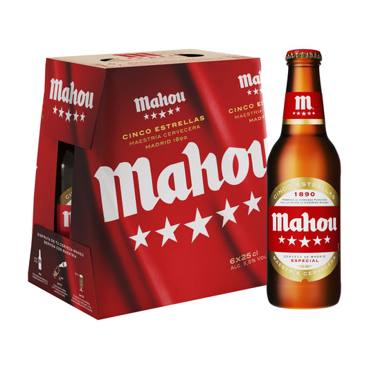 Cerveza 5 estrellas  cristal Mahou p6 25 cl/u La Despensa