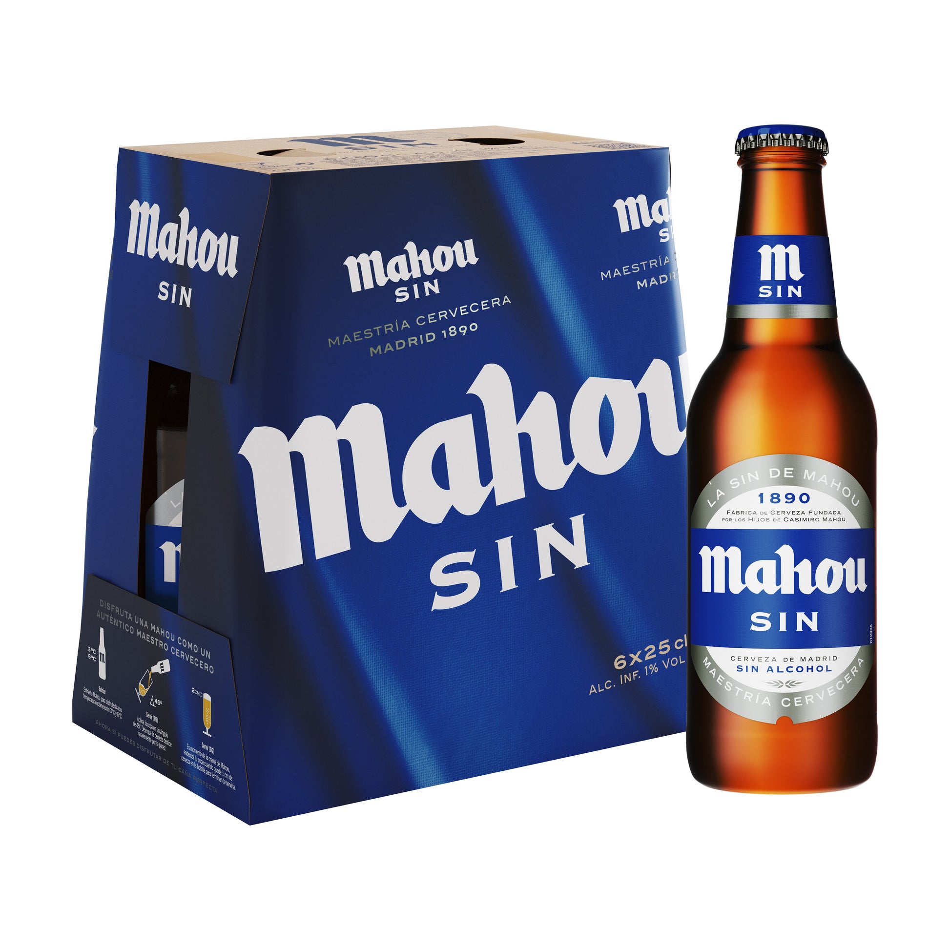 Cerveza s/alcohol cristal Mahou p6 250ml/u