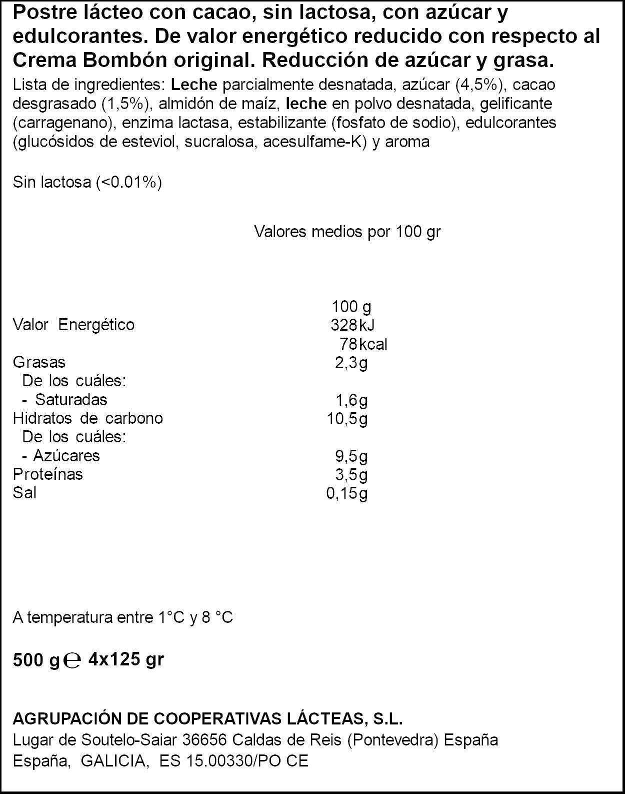 Crema bombón s/lactosa Clesa p4 125g/u