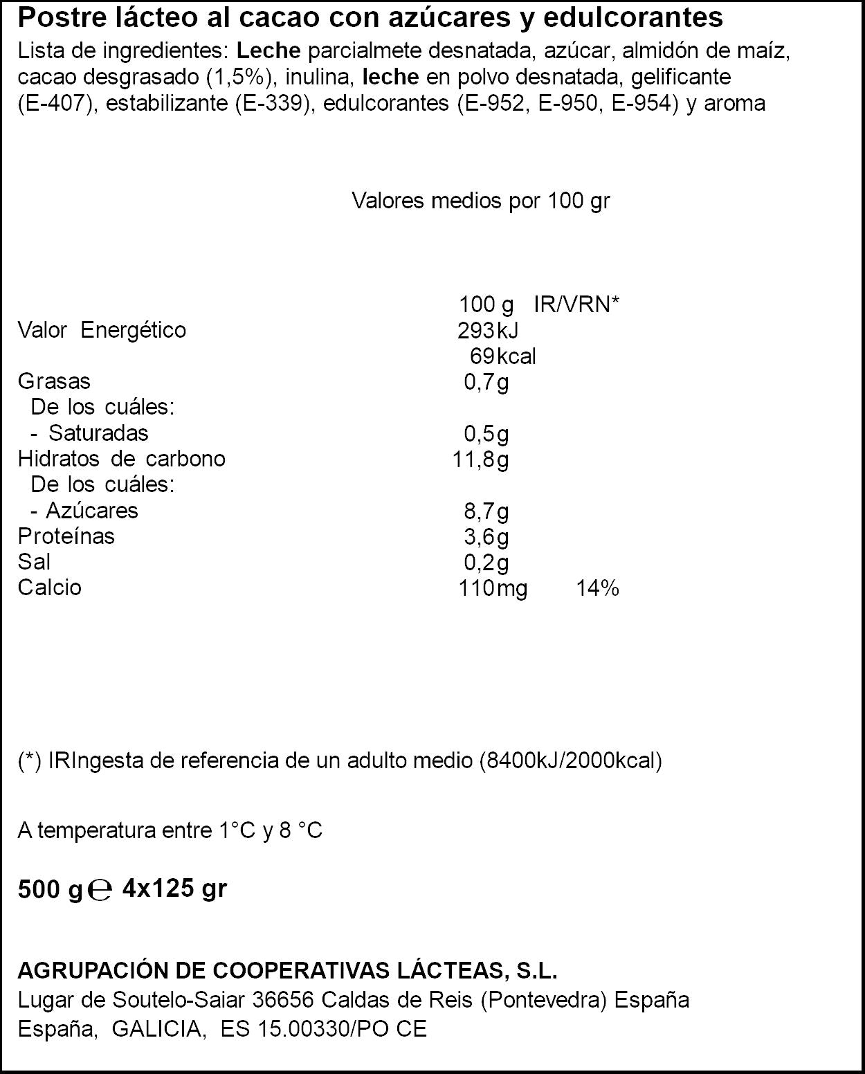 Crema bombón 0% materia grasa Clesa p4 125g/u