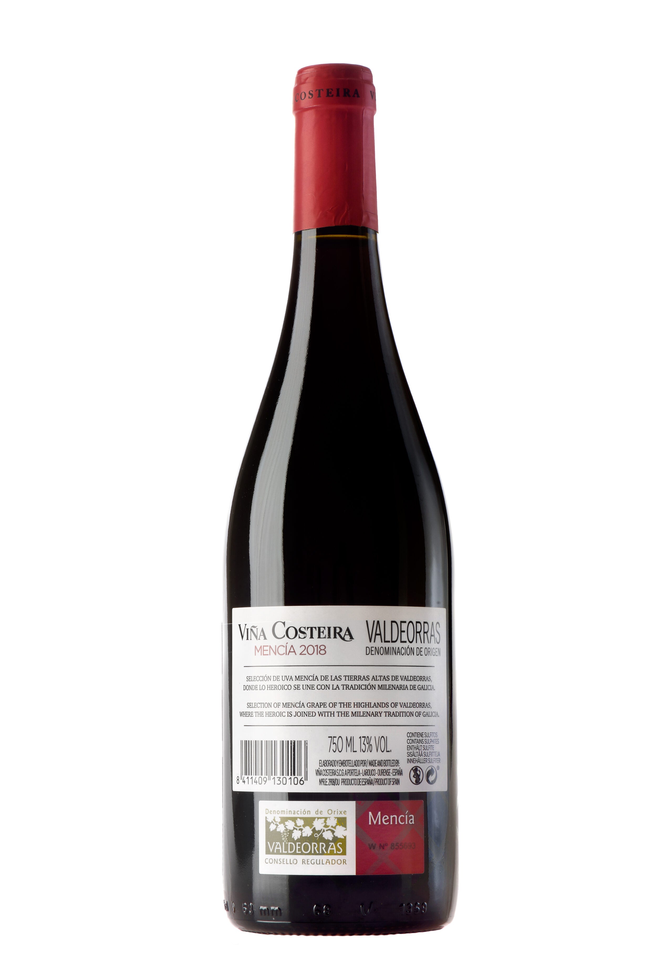 Vino tinto mencía d.o valdeorras Viña costeira 75cl