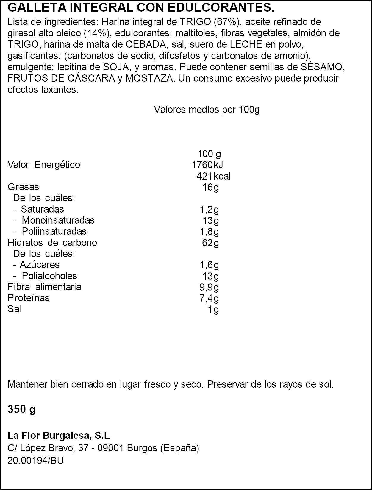 Galletas 0% c/edulc  florbu Dutico 6u 350g