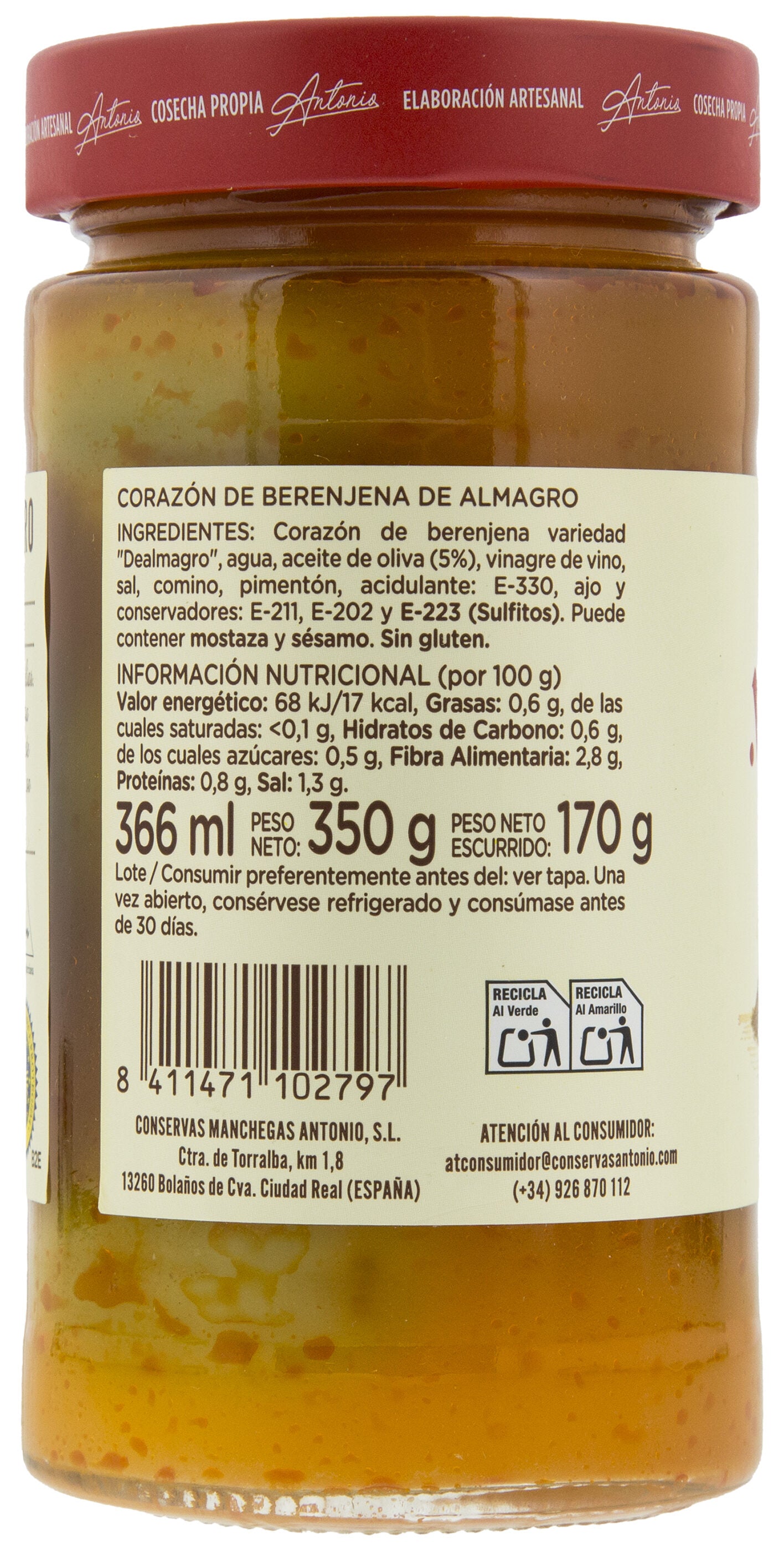 Corazón berenjena cristal Antonio 170g