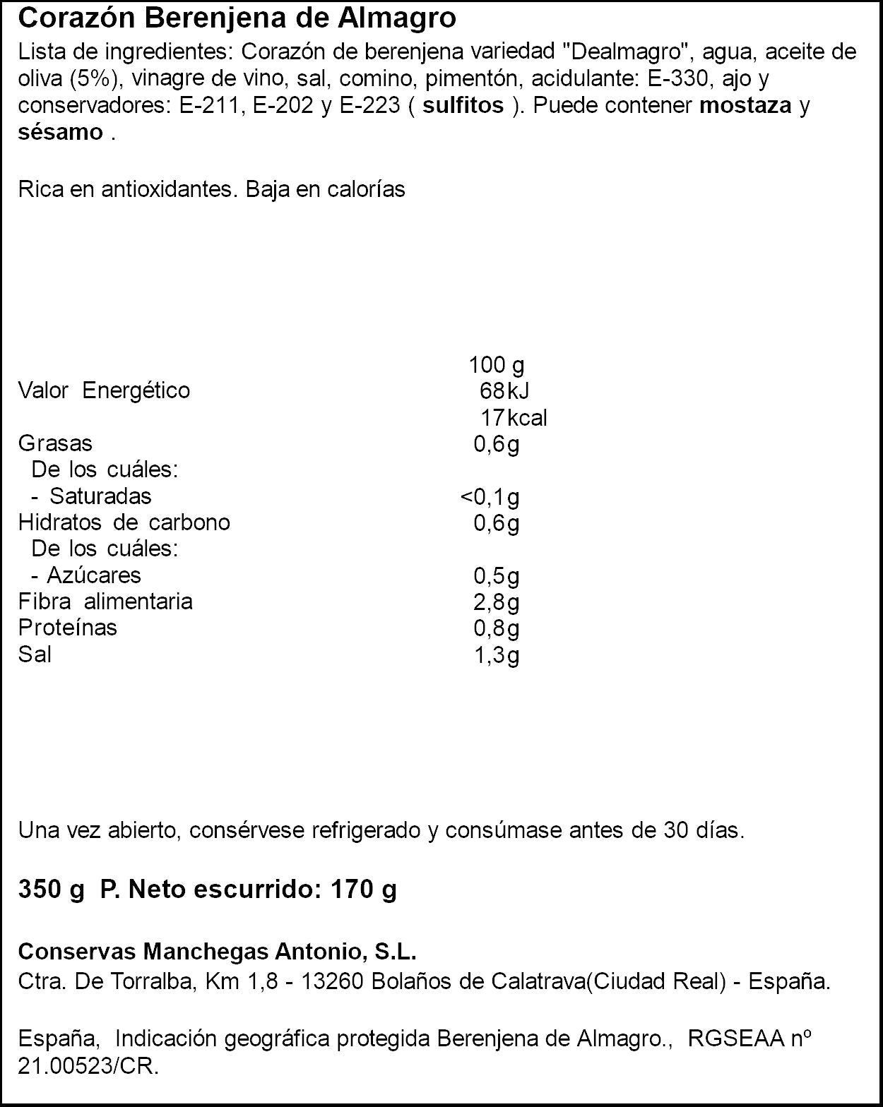 Corazón berenjena cristal Antonio 170g