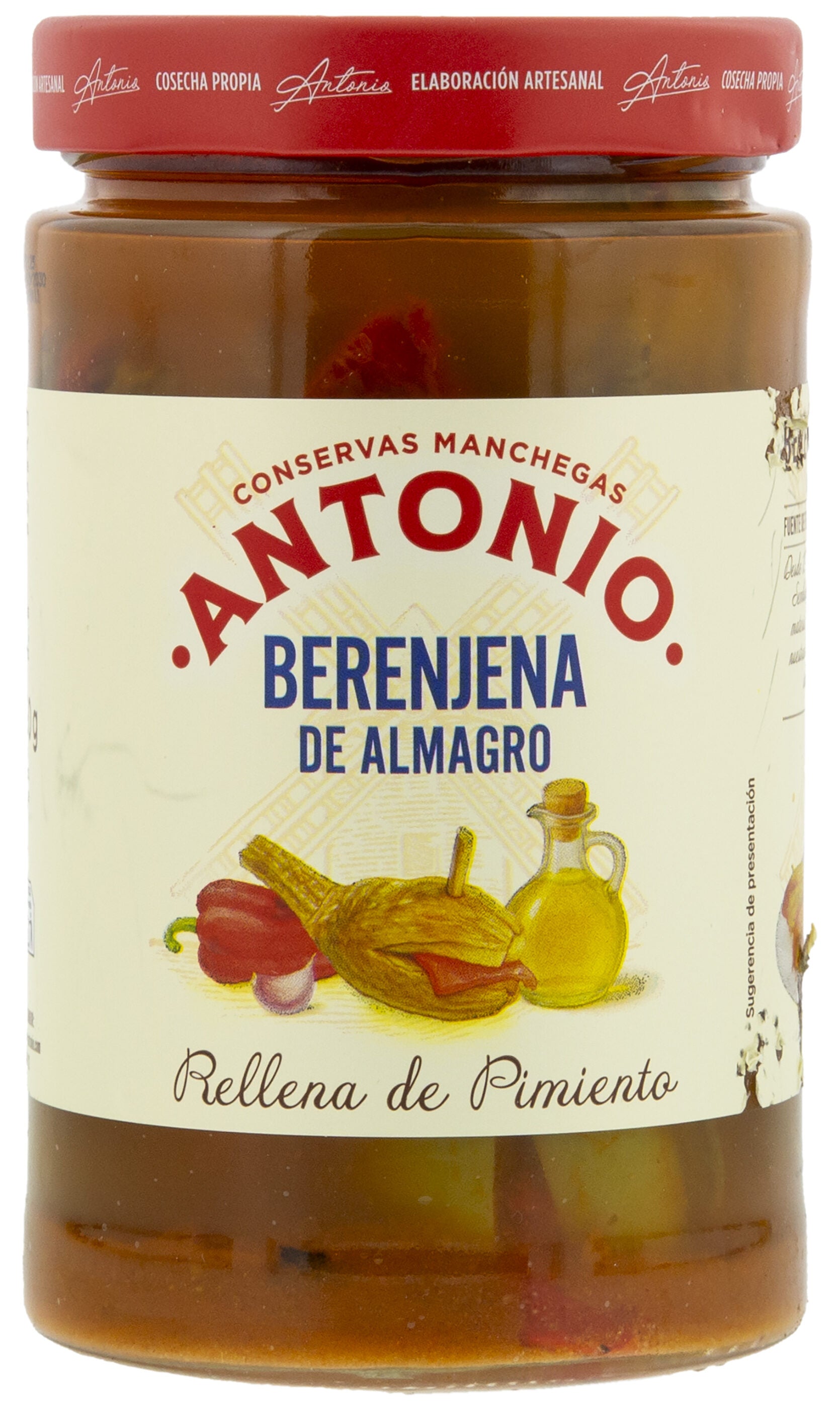 Berenjena rellena pimientos cristal Antonio 300g escurr
