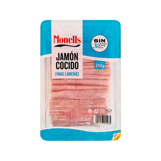 Jamón cocido finas lonchas Monells 210g La Despensa