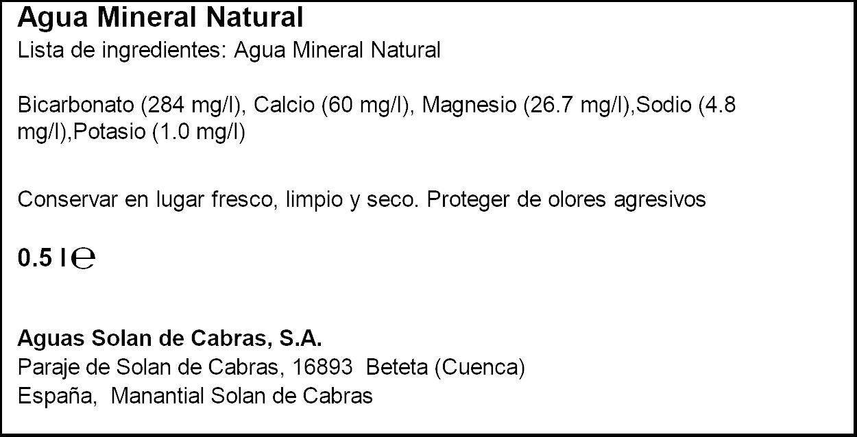 Agua mineral Solán de cabras 500ml