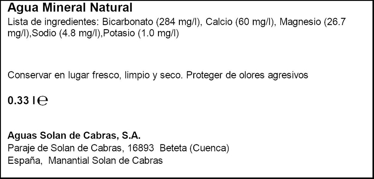Agua mineral solán de cabras 330ml