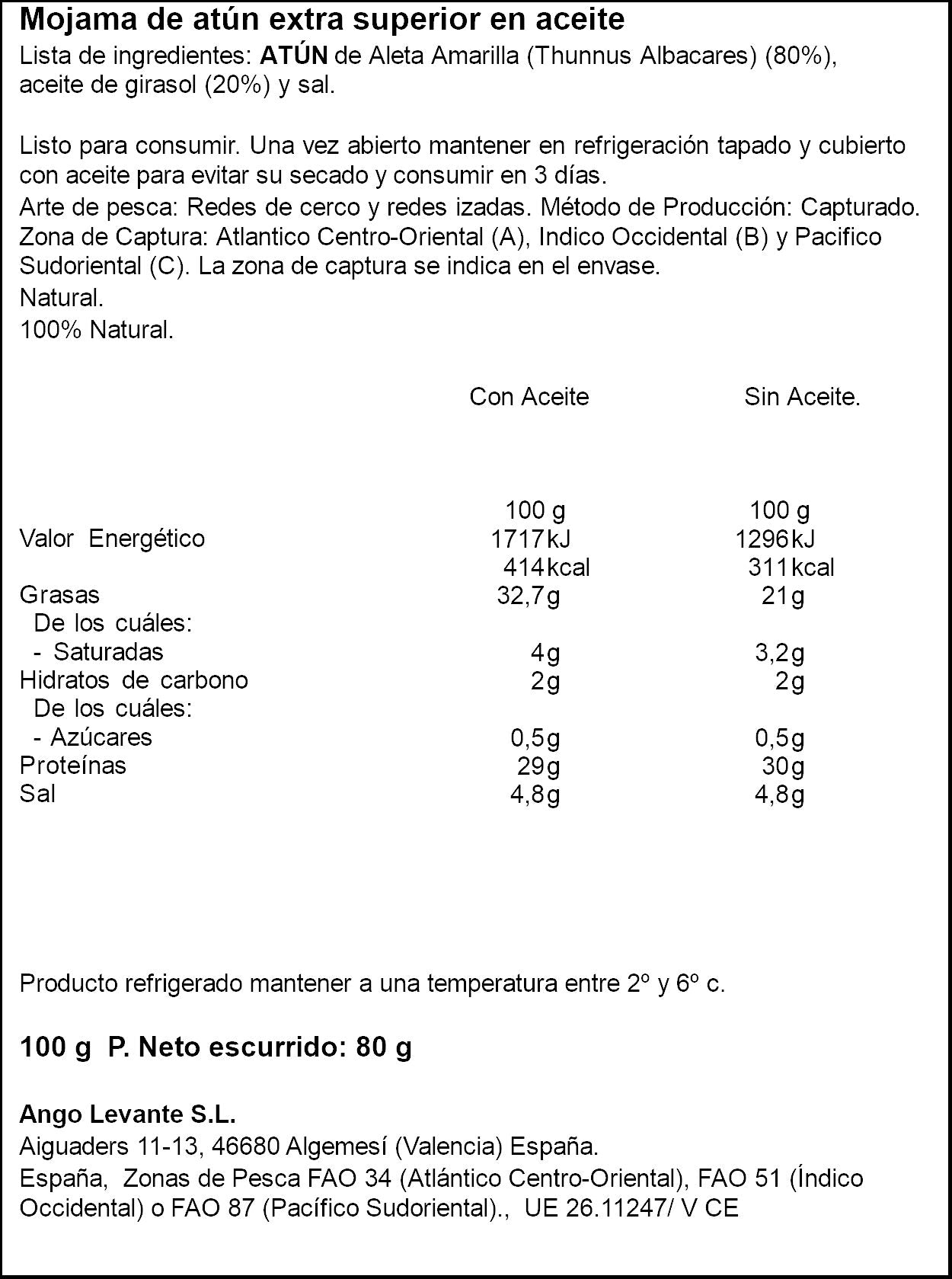 MOJAMA DE ATÚN LONCHAS EN ACEITE DE OLVIA